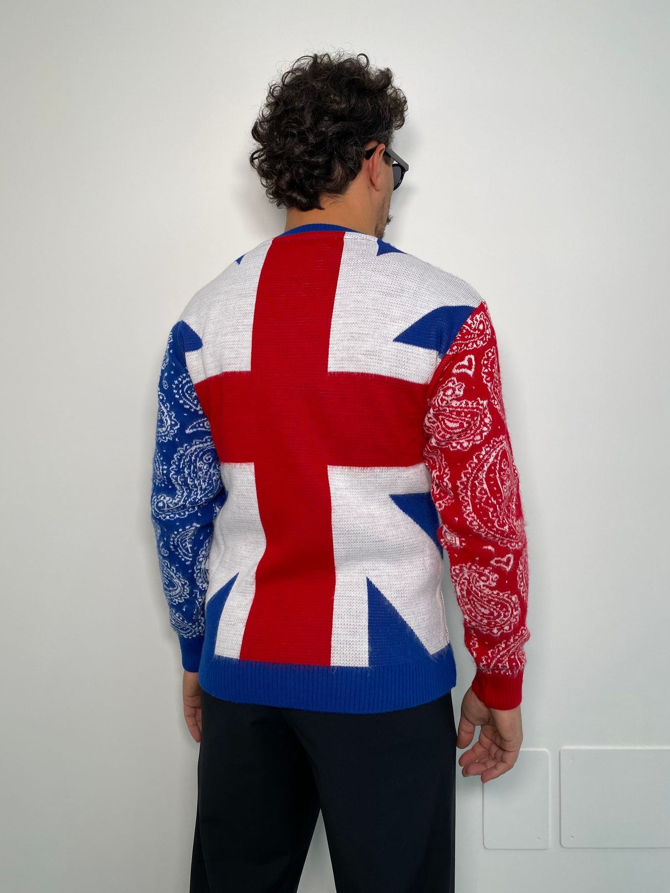 MAGLIA GIROCOLLO IN MISTO LANA CON TRAMA BANDIERA - REGULAR FIT