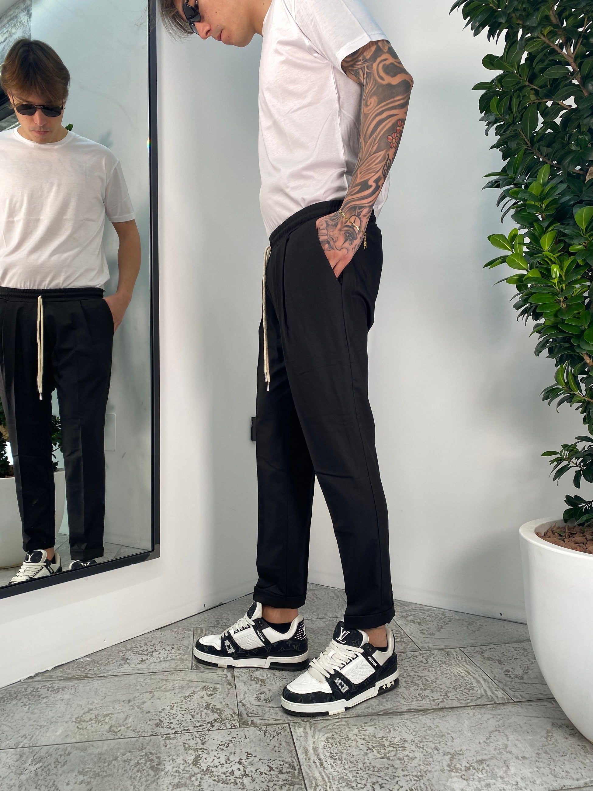PANTALACCIO TASCA AMERICA CON RISVOLTO AL FONDO - REGULAR FIT FD253 - PA572.NER