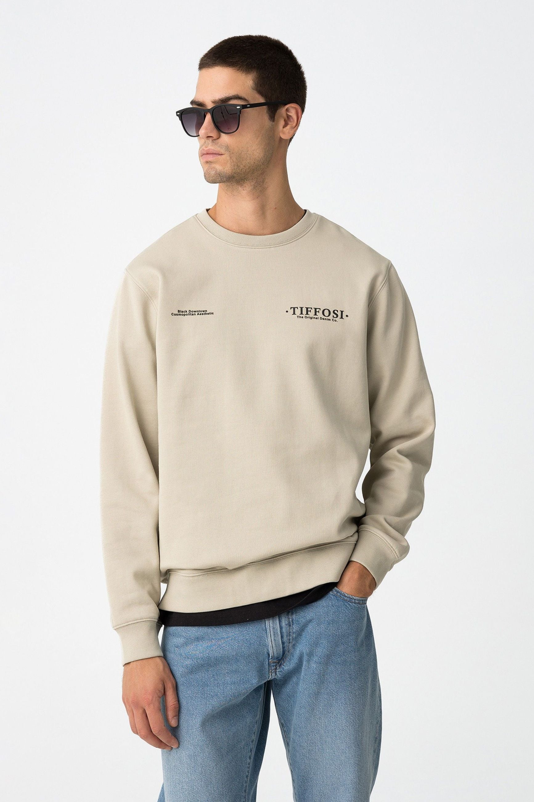 FELPA WELLS GIROCOLLO CON STAMPA BROOKLYN SUL RETRO - COMFORT FIT 10061516