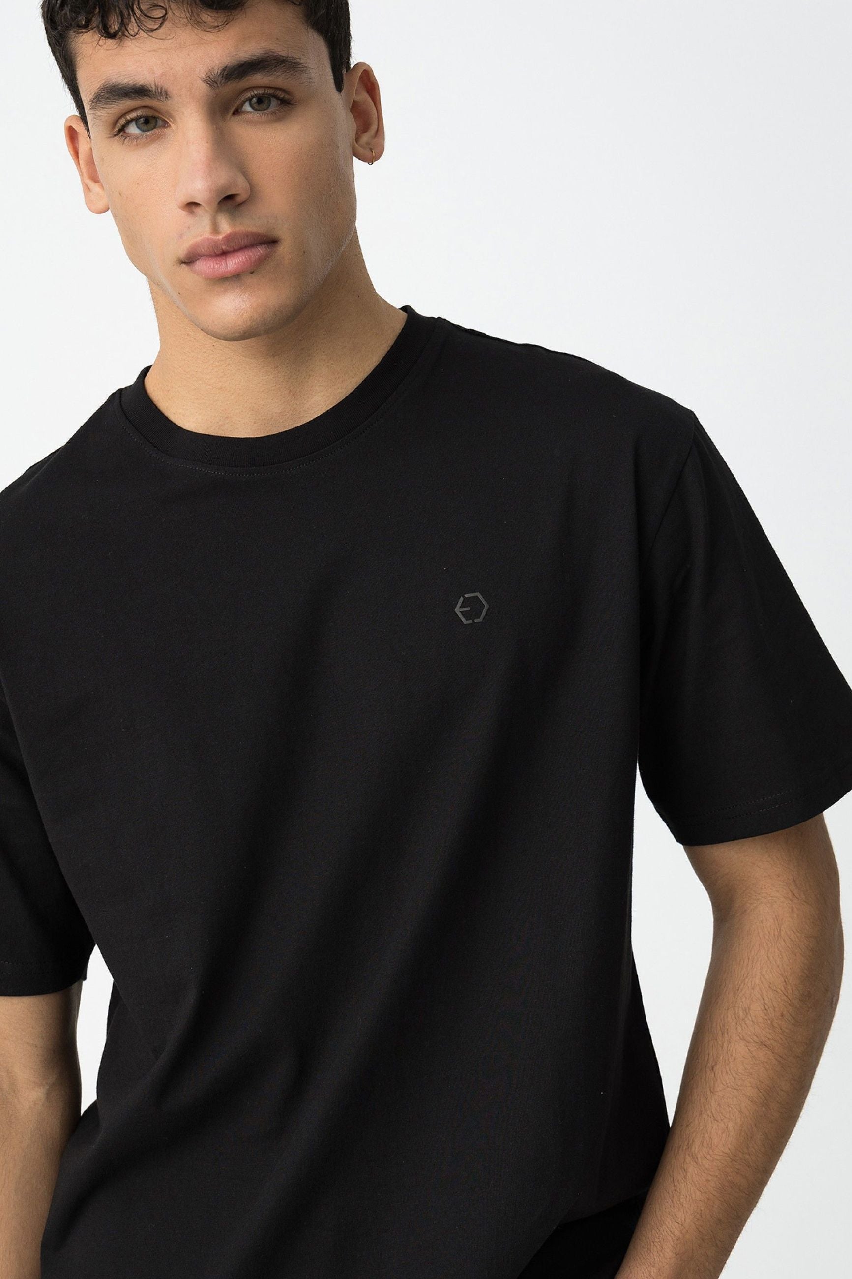 T-SHIRT JACK BASIC IN 100% COTONE CON LOGO LATO CUORE - RELAXED FIT 10059139.NER