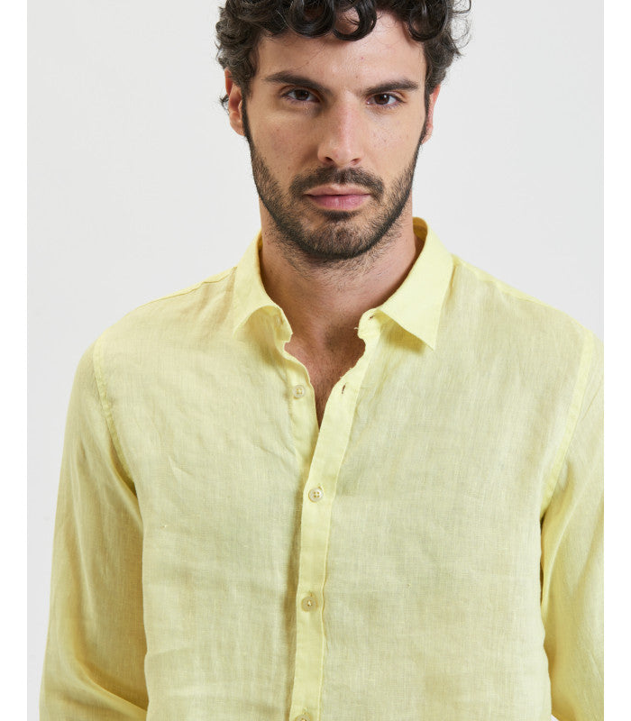 CAMICIA IN 100% PURO LINO COLLO ALL'ITALIANA - REGULAR FIT GL7619S-S25.GIA