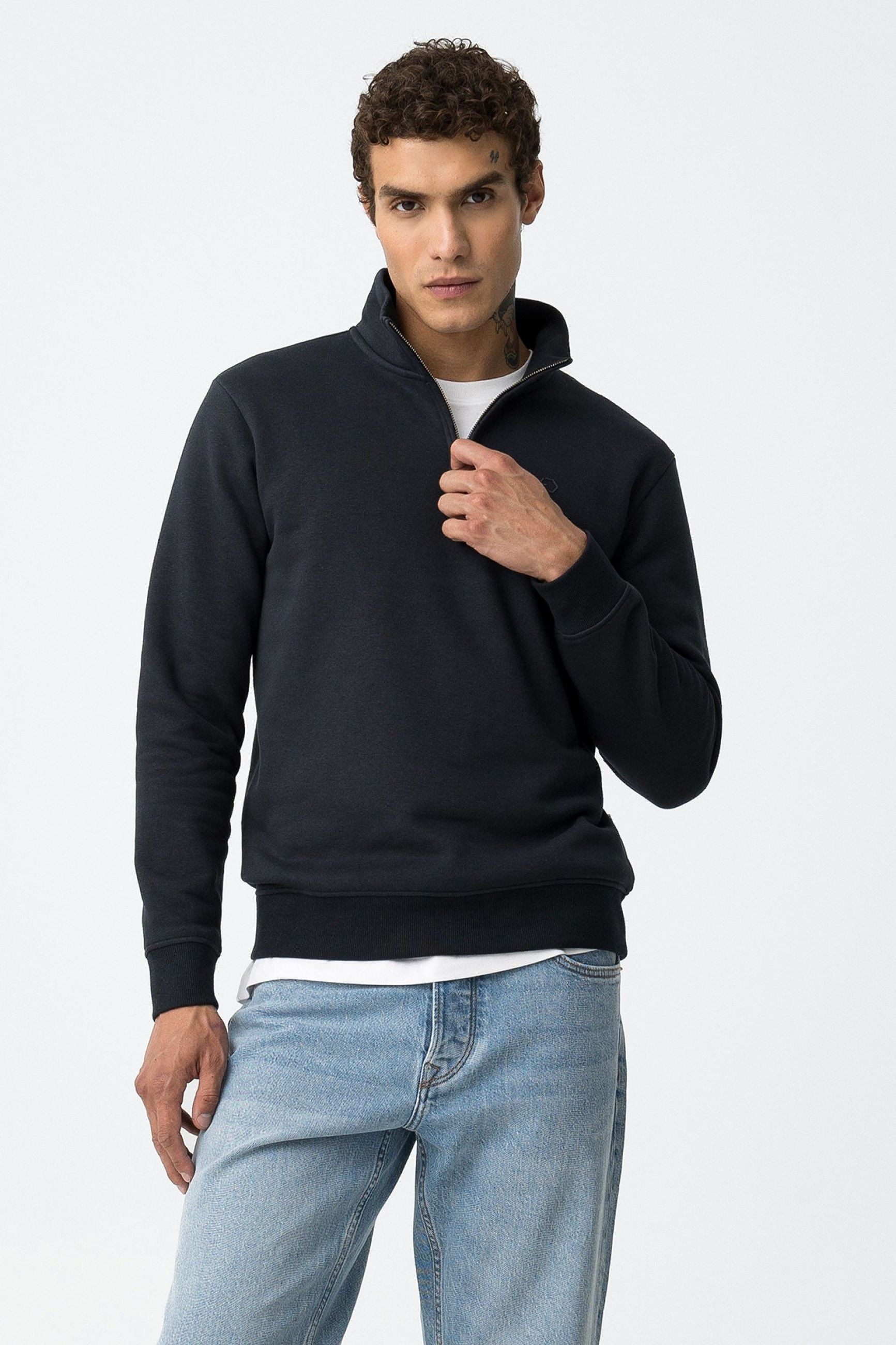 FELPA JAMIR MEZZA ZIP - COMFORT FIT 10061521.BLU
