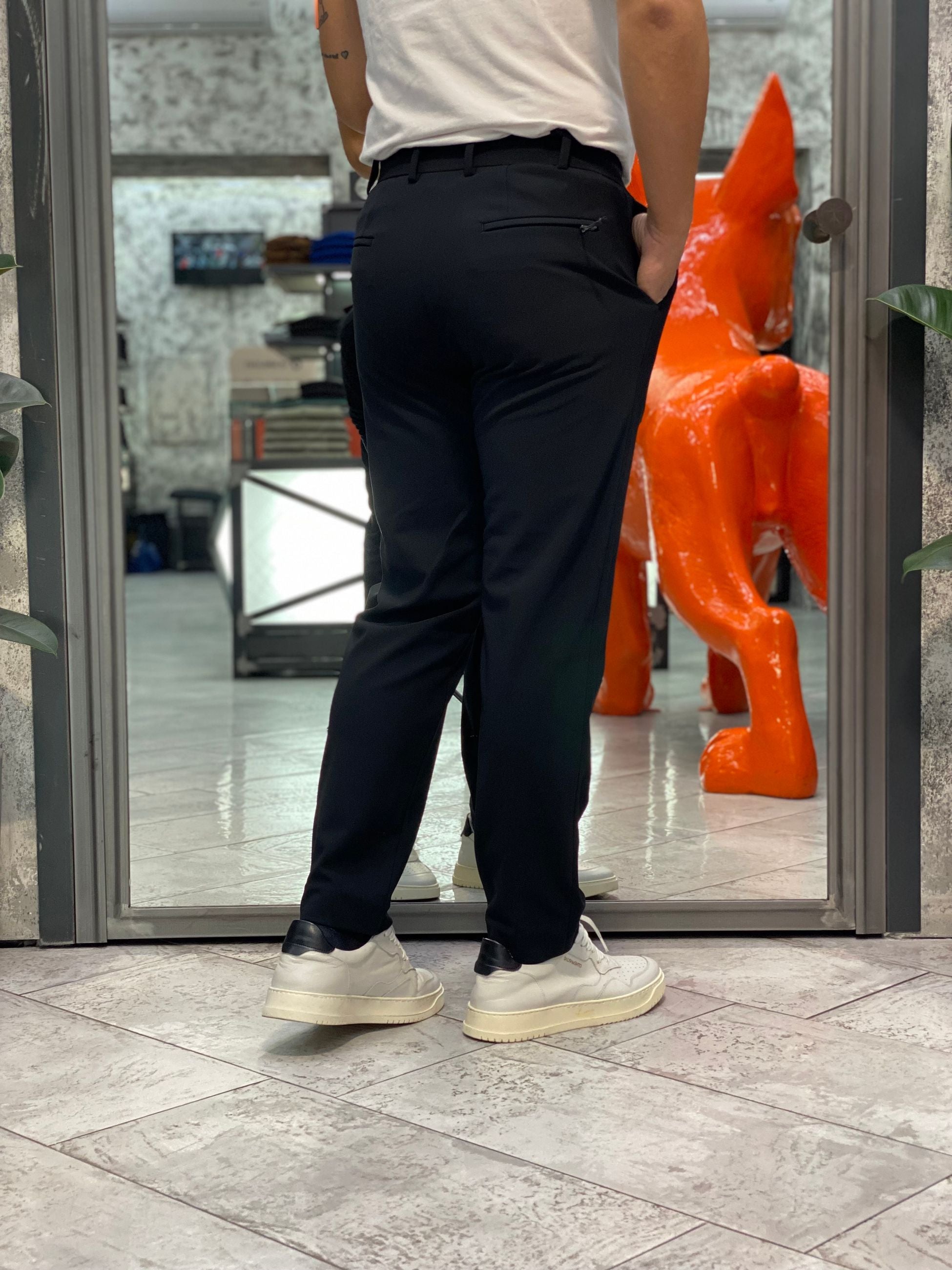 PANTALONE ELEGANTE DA COMPLETO IN TESSUTO TECNICO ELASTICIZZATO SUPER COMFORT - REGULAR FIT PSI1462SS.NER