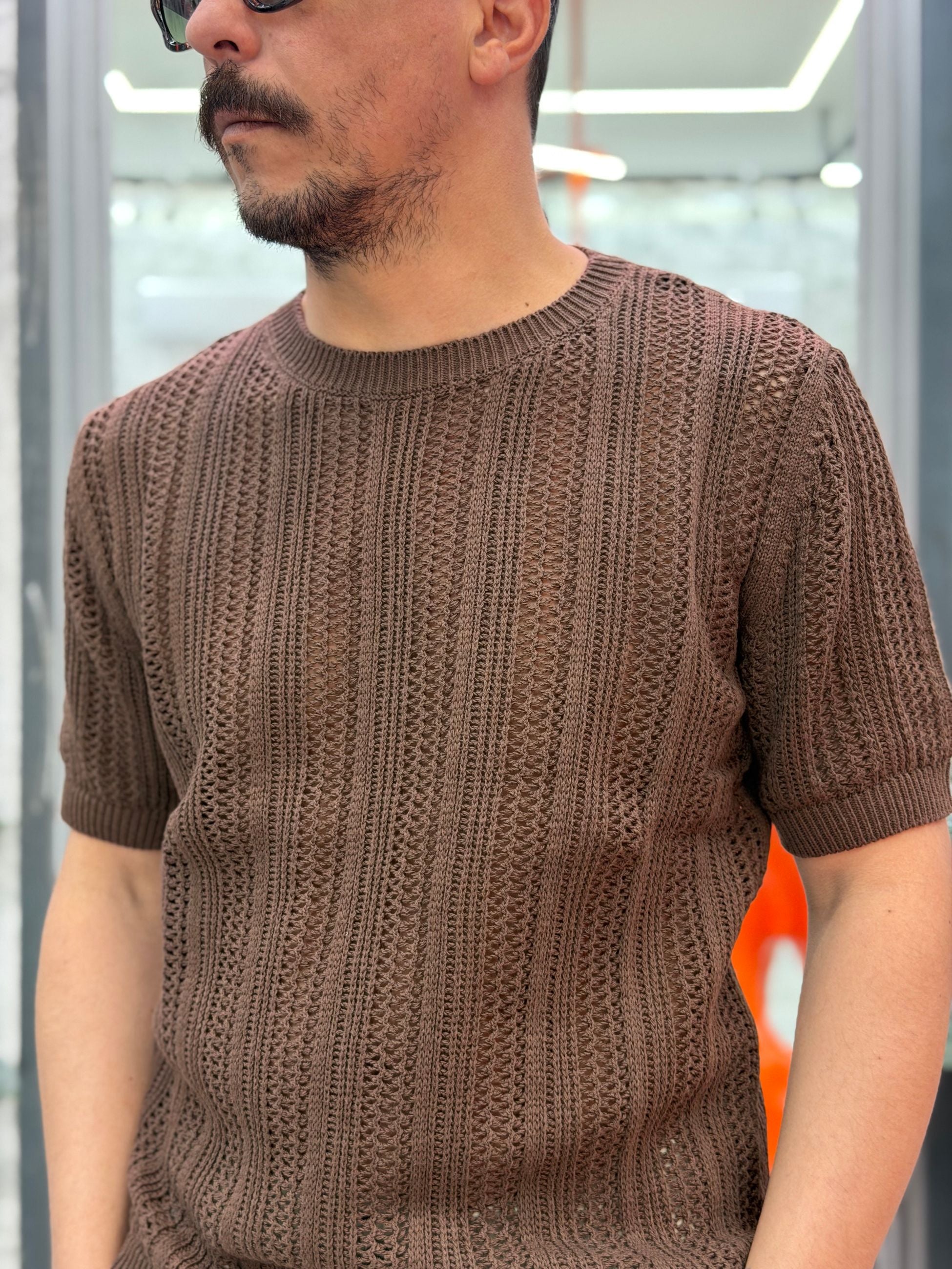 T-SHIRT IN PREGIATA MAGLIA LAVORATA - REGULAR FIT ME3251SS.MOK