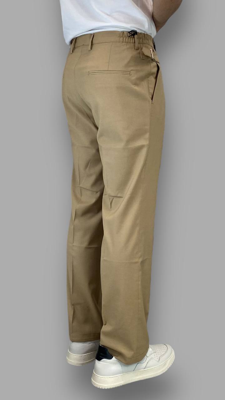 PANTALONE FONDO AMPIO CON COULISSE SUI FIANCHI CINTURINI REGOLABILI - REGULAR FIT