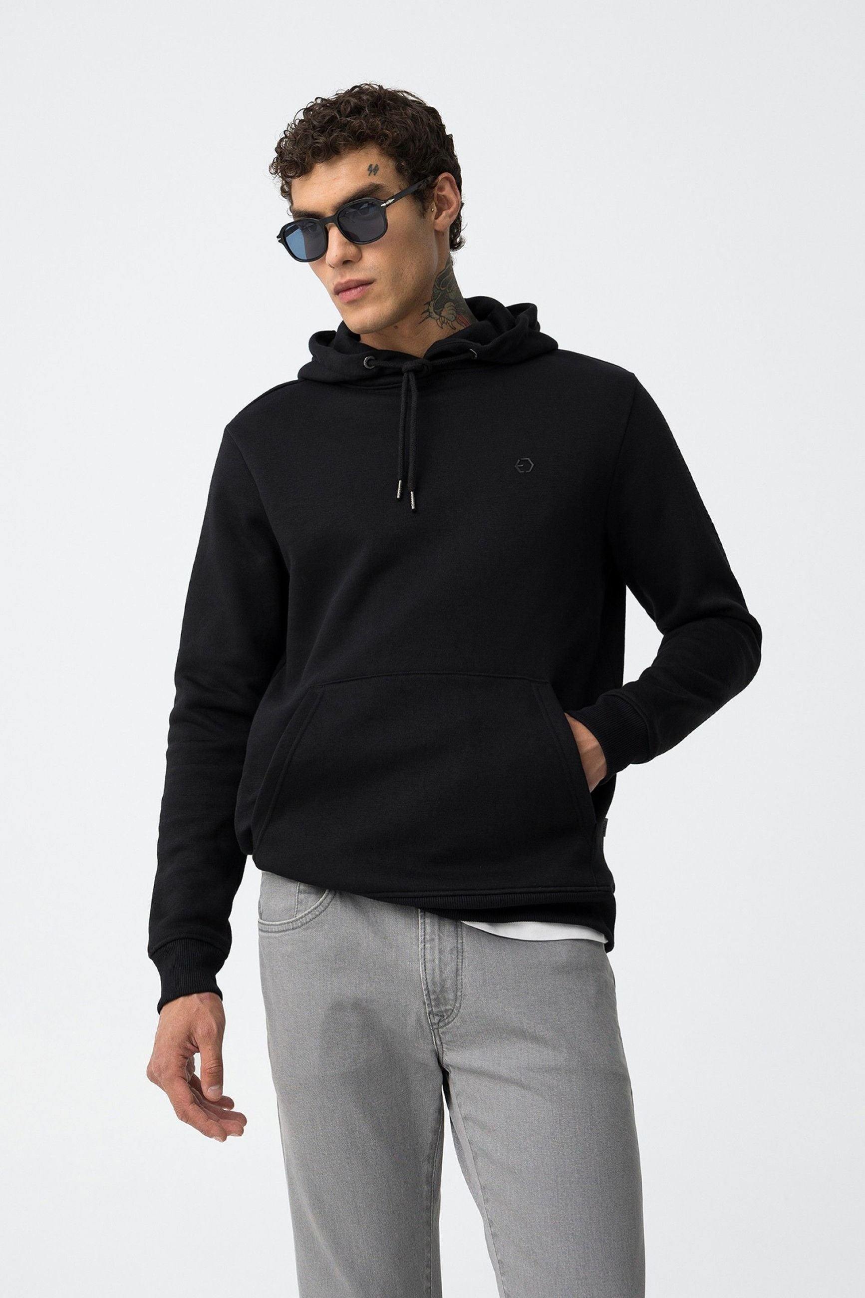 FELPA JAMESON BASIC CON CAPPUCCIO E LATO CUORE - REGULAR FIT 10061519.NER