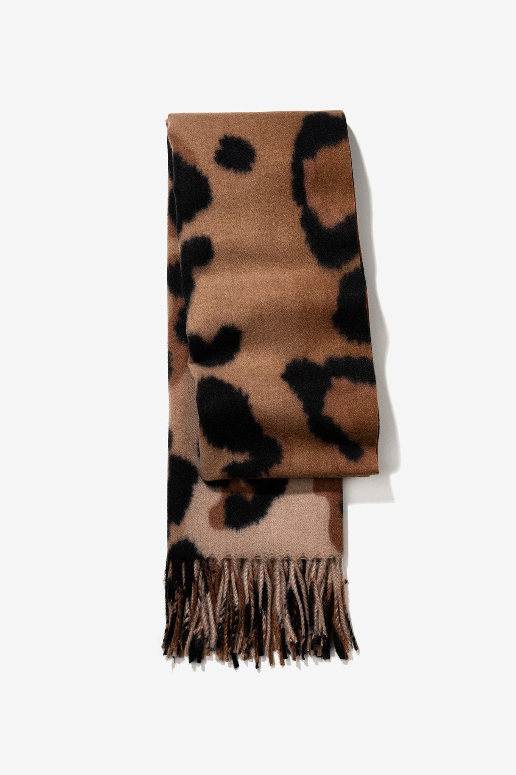 SCIARPA DALIU SPAZZOLATA IN FANTASIA ANIMALIER CON FRANGE 10062624