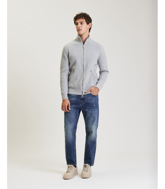 JEANS MIKE 5 TASCHE CON MICRO ABRASIONI - CARROT CROPPED FIT GL6310Q-F25