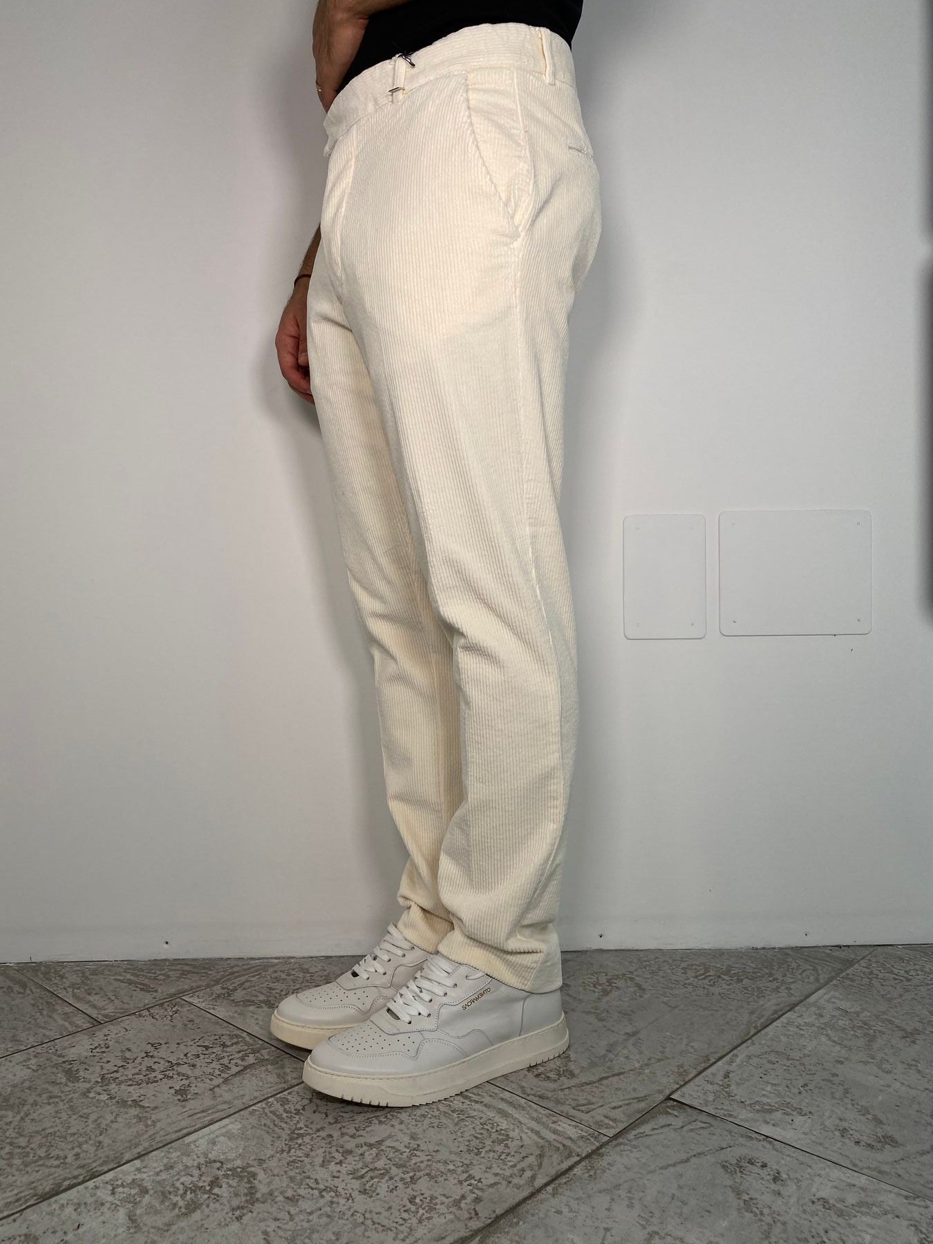 PANTALONE DA COMPLETO TASCA AMERICA IN VELLUTO A COSTE ELASTICIZZATO - COMFORT FIT
