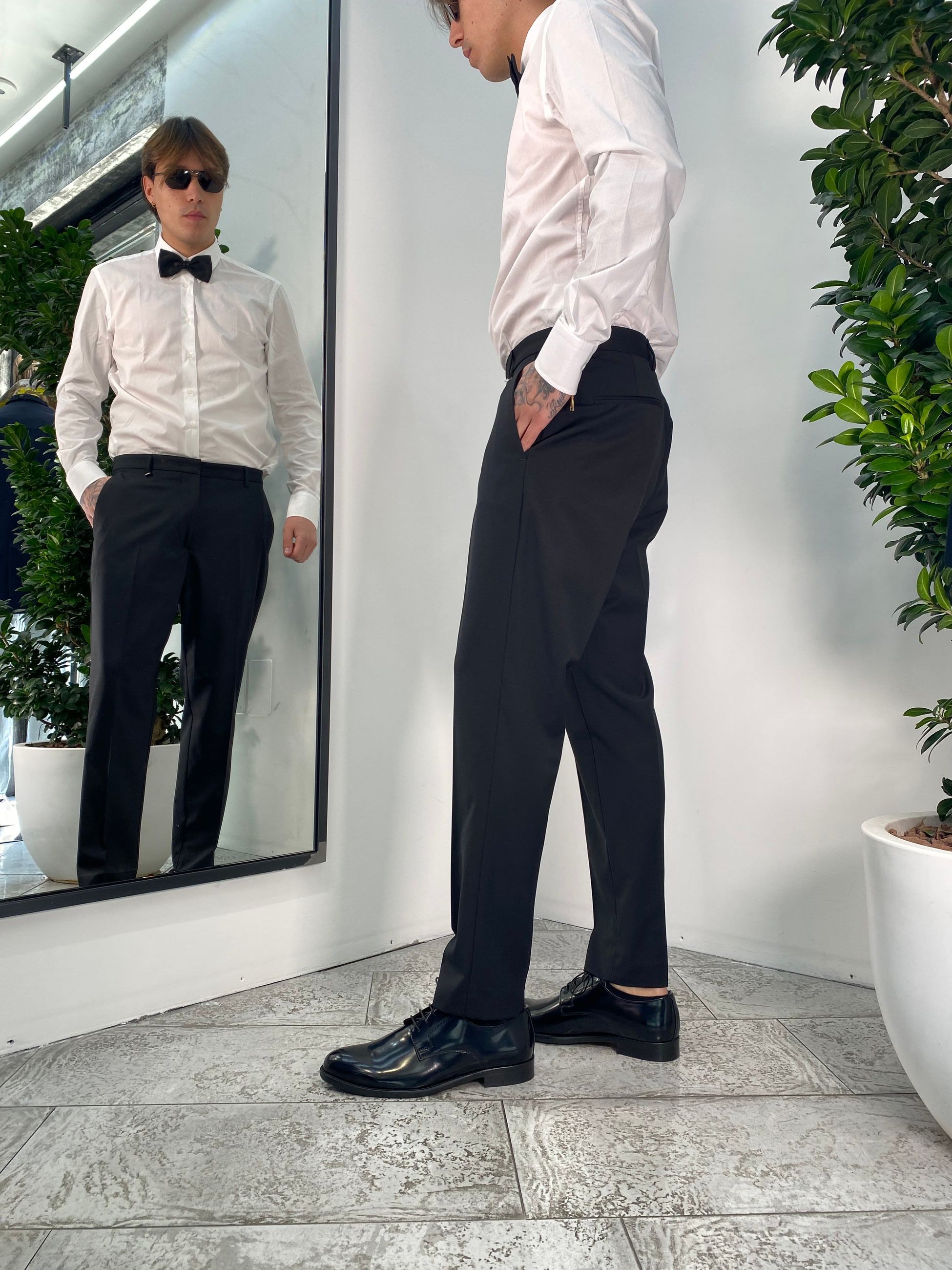 PANTALONE TASCA AMERICA DA ABITO IN FRESCO LANA - REGULAR FIT PA3234.NER