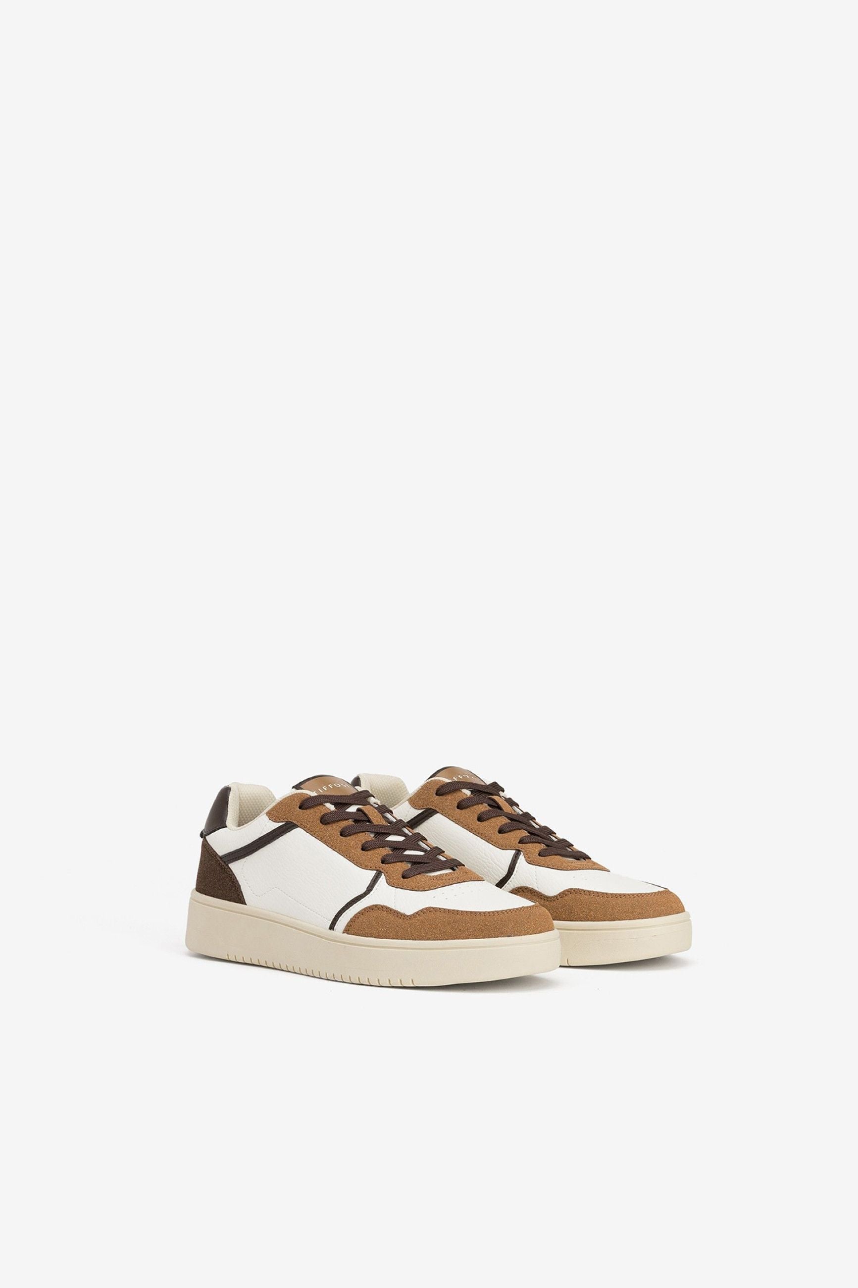 SNEAKERS OLIVIER IN ECOPELLE CON INSERTI ECOCAMOSCIO IN CONTRASTO 10064771
