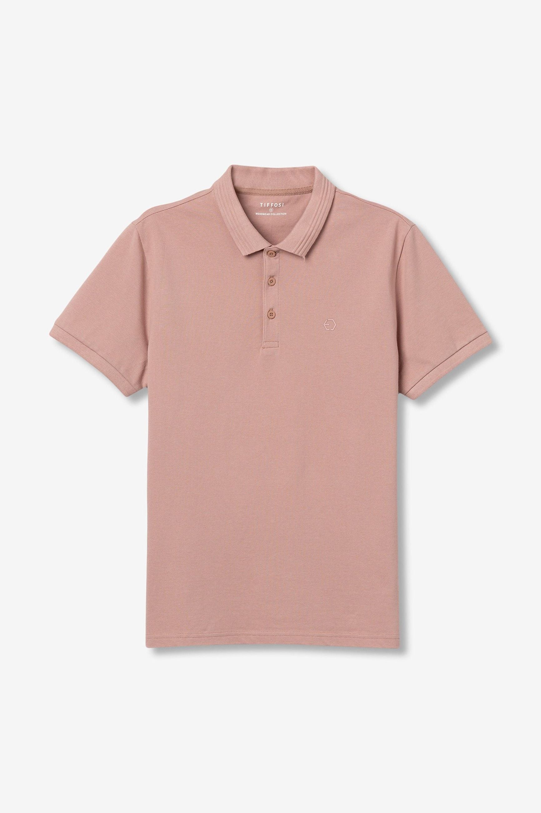 POLO MANNING_2 IN 100% COTONE PIQUET CON LOGO LATO CUORE TONO SU TONO - REGULAR FIT 10050806.ROSA