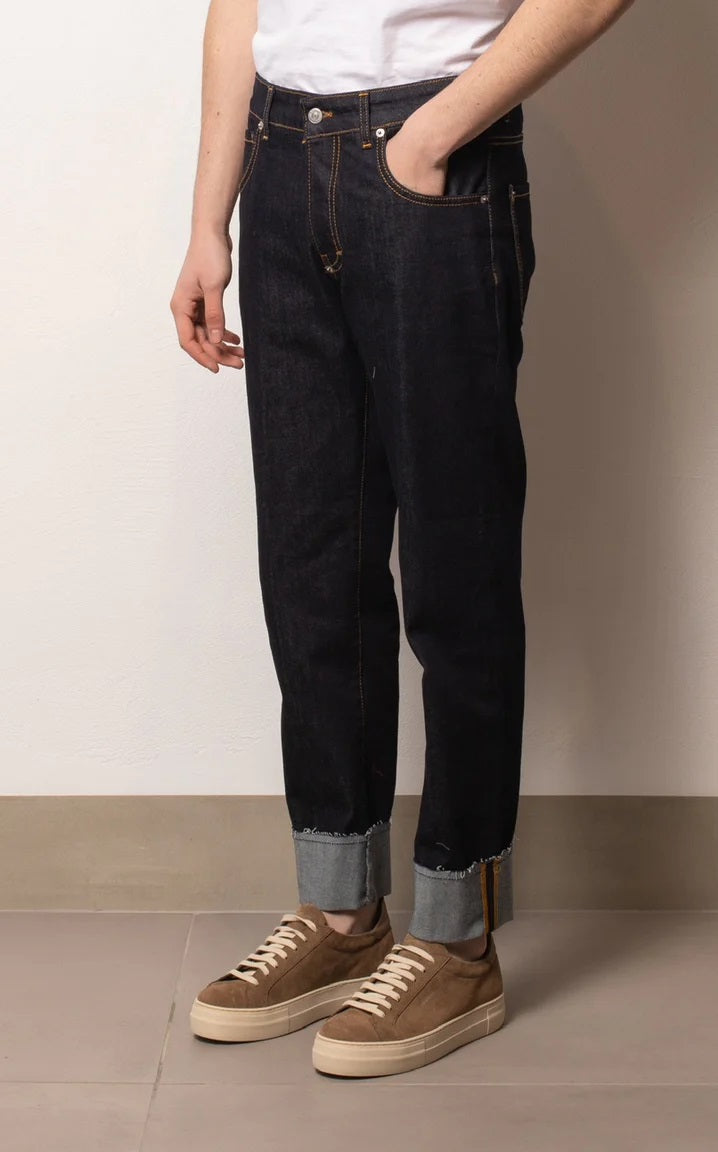 JEANS LAVAGGIO ZERO CON RISVOLTO SLIM FIT