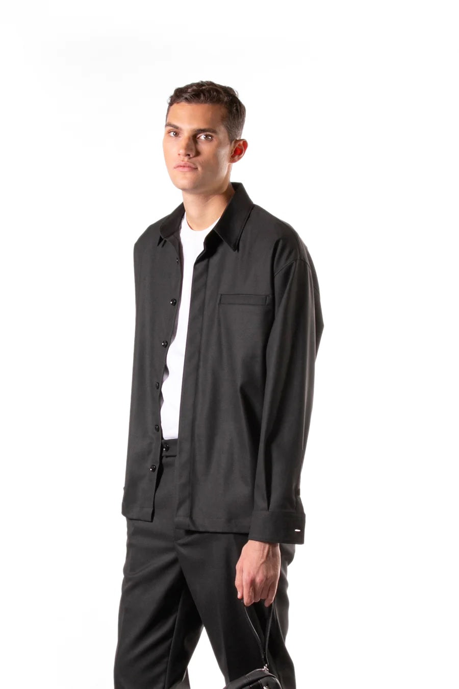 GIACCA CAMICIA IN TWILL DI VISCOSA CON TASCHINO - OVERSIZE FIT