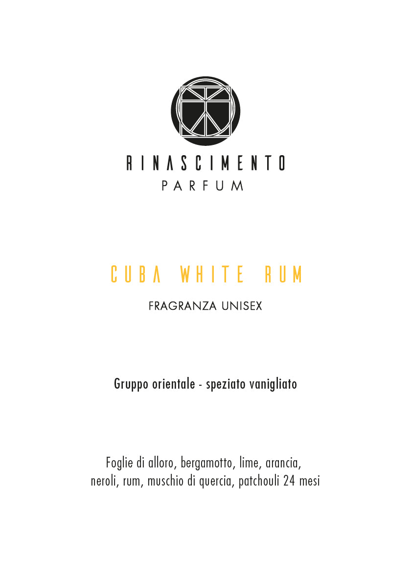 CUBA WHITE RUM EAU DE PARFUM NO GENDER - GRUPPO ORIENTALE/SPEZIATO/VANIGLIATO - MODERATO/FORTE
