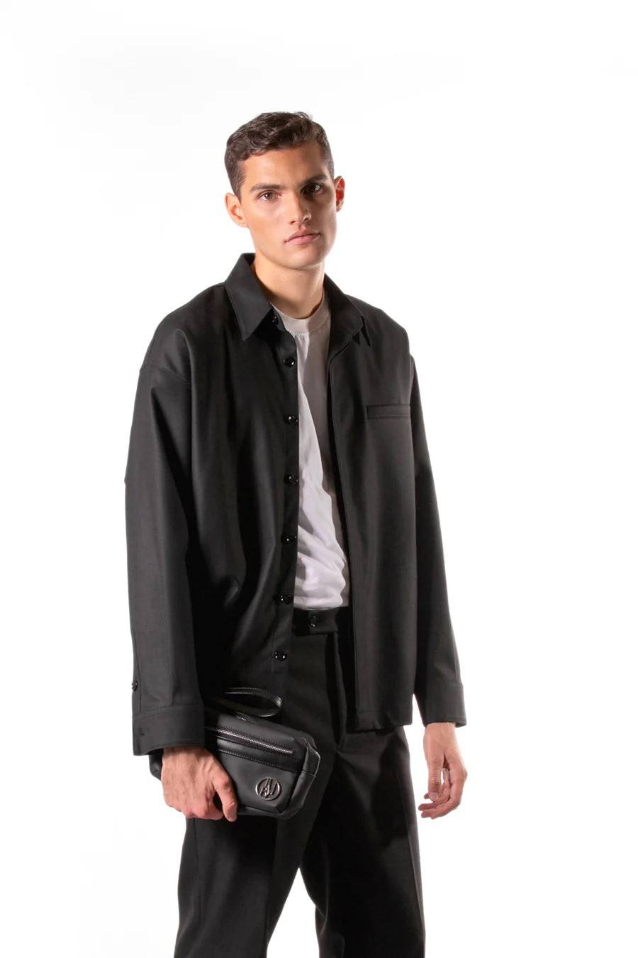 GIACCA CAMICIA IN TWILL DI VISCOSA CON TASCHINO - OVERSIZE FIT