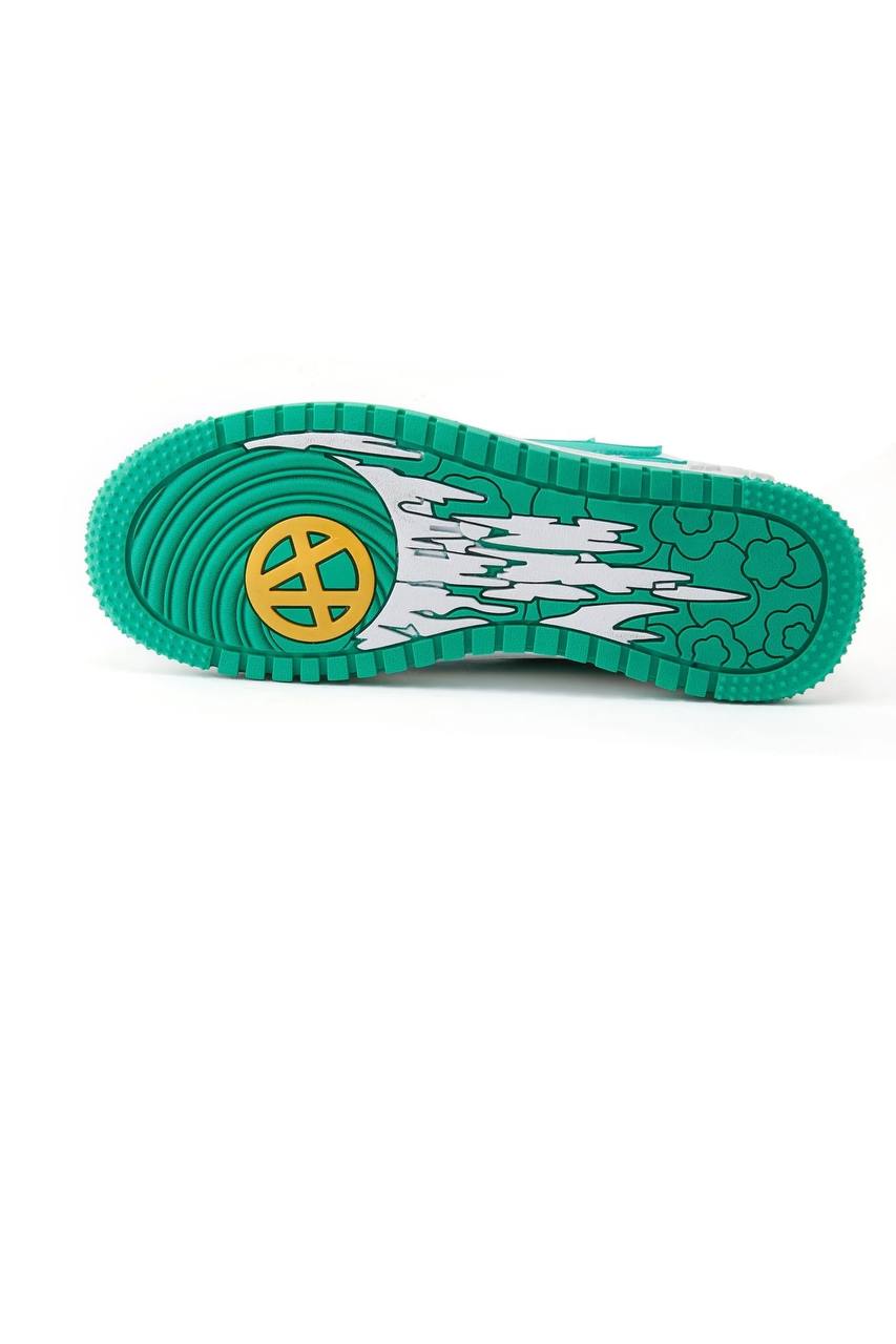 SNEAKERS BASSE IN PELLE CON EFFETTO FIAMME SUI LATI E PASSALACCIO GIALLO IN GOMMA - ACU FORCE