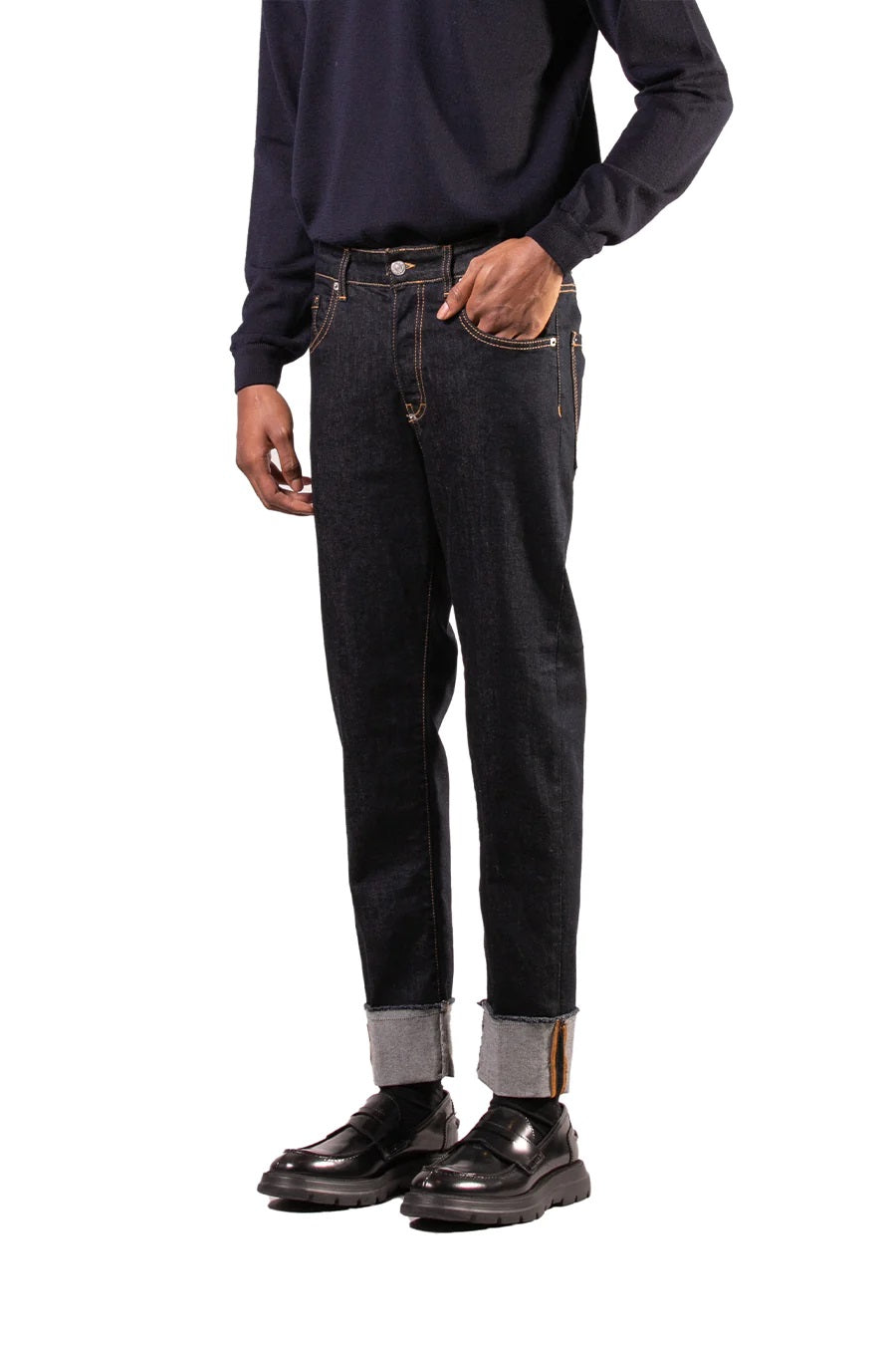 JEANS LAVAGGIO ZERO CON RISVOLTO SLIM FIT