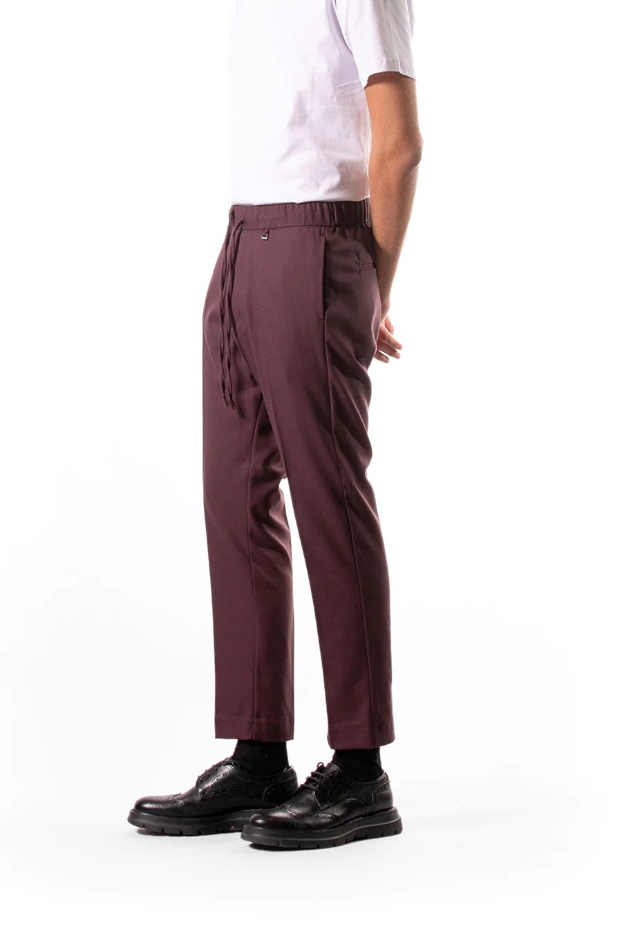 PANTALACCIO REGULAR FIT IN TWILL DI VISCOSA CON TASCHE A FILETTO