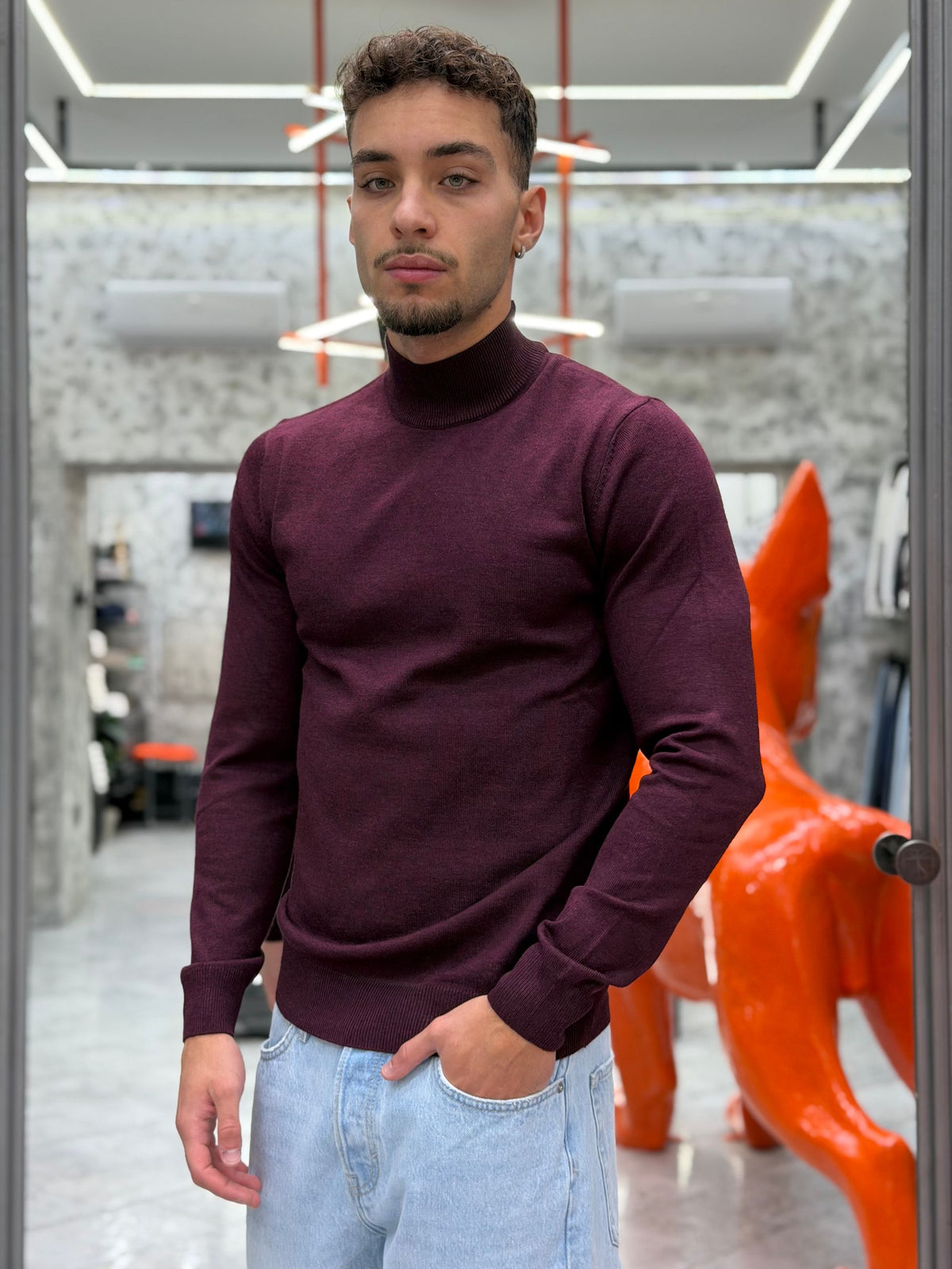 MAGLIA LUPETTO BASIC IN MORBIDA VISCOSA - REGULAR FIT MI3333SS.BOR