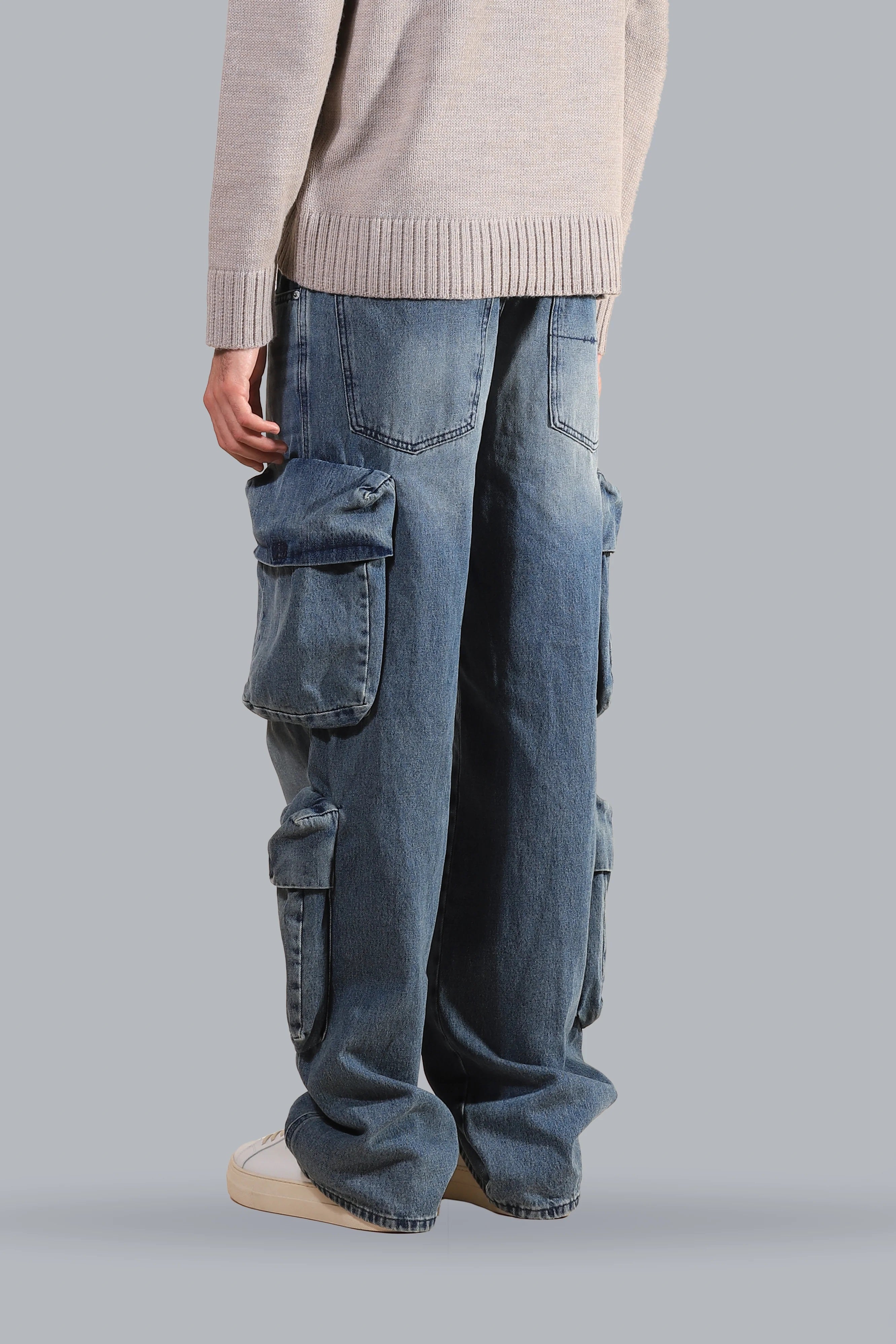 JEANS CARGO MULTI TASCONI FONDO AMPIO - RELAXED FIT