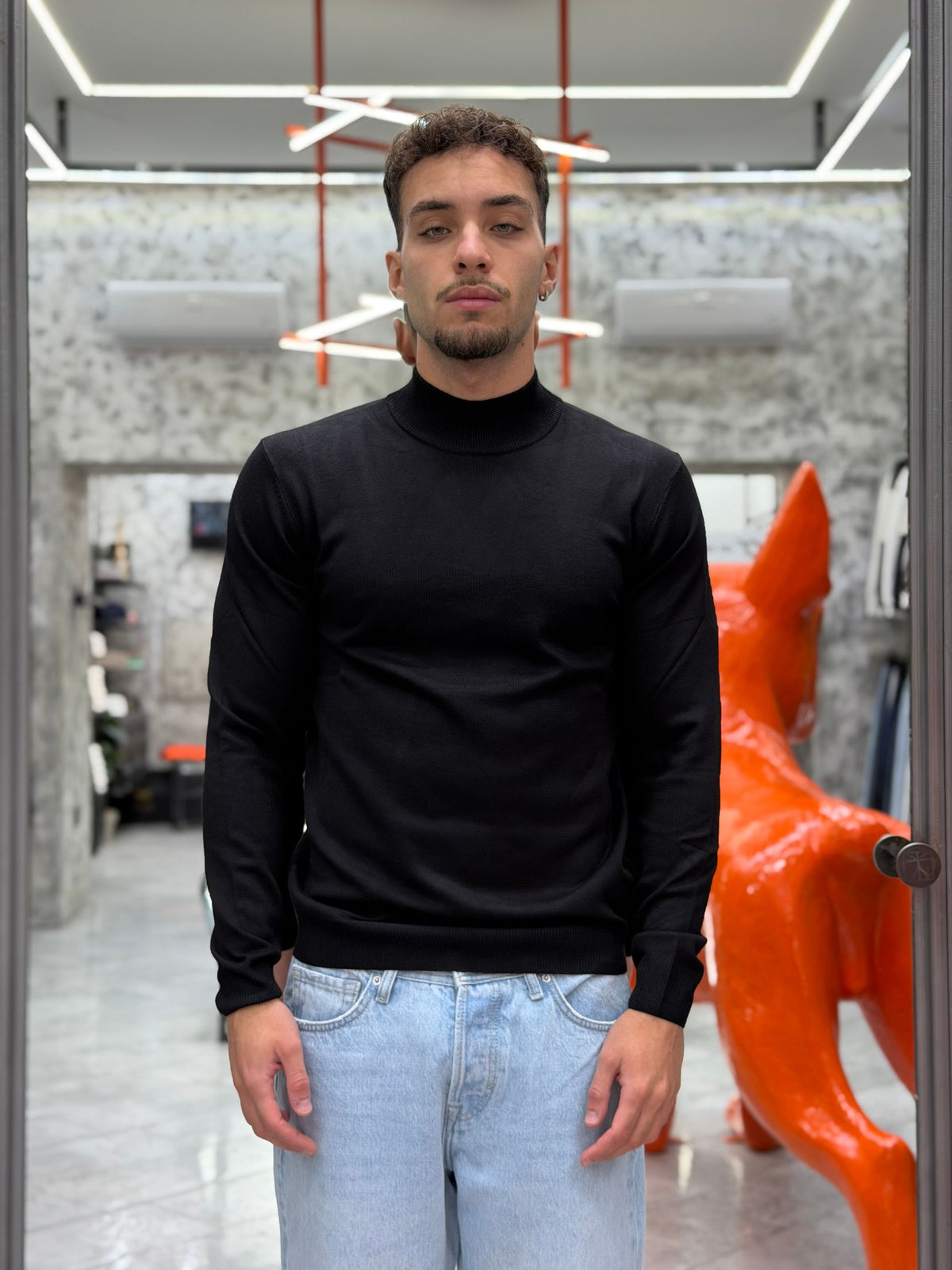 MAGLIA LUPETTO BASIC IN MORBIDA VISCOSA - REGULAR FIT MI3333SS.NER