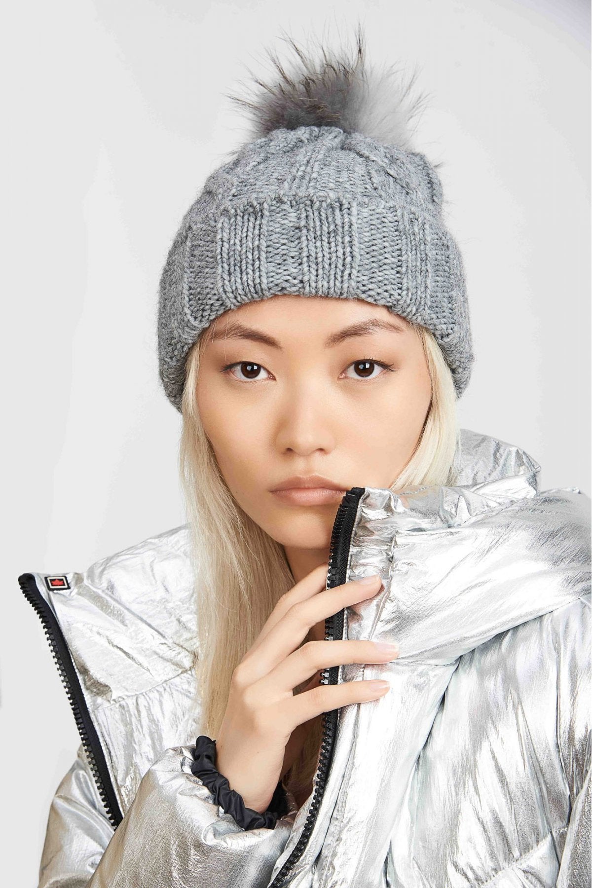 CAPPELLO IN LANA CON POMPON IN VERA PELLICCIA MURMASKY CN.A28105FUR.PER