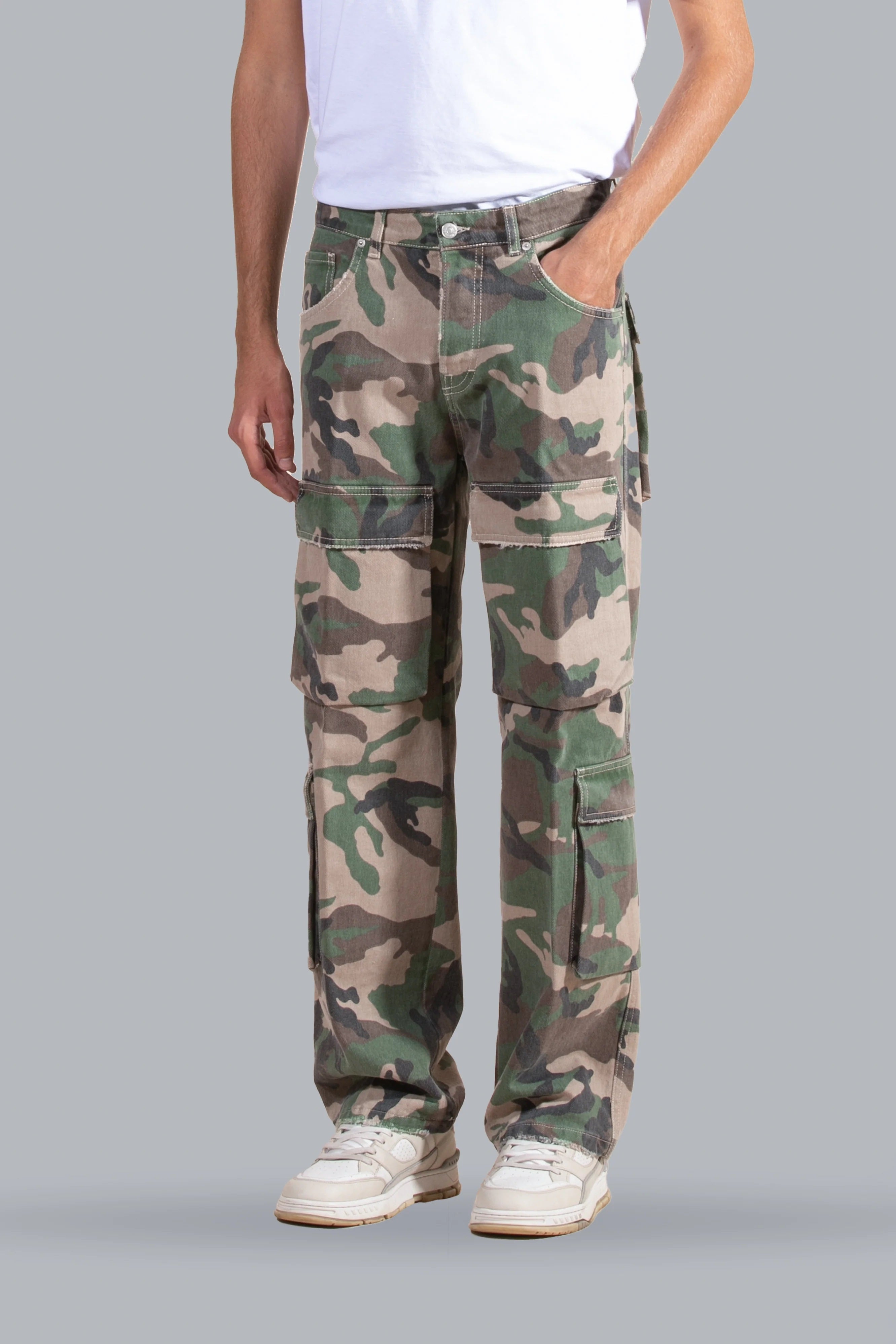 PANTALONE MILITARE CARGO CON TASCONI - RELAXED FIT