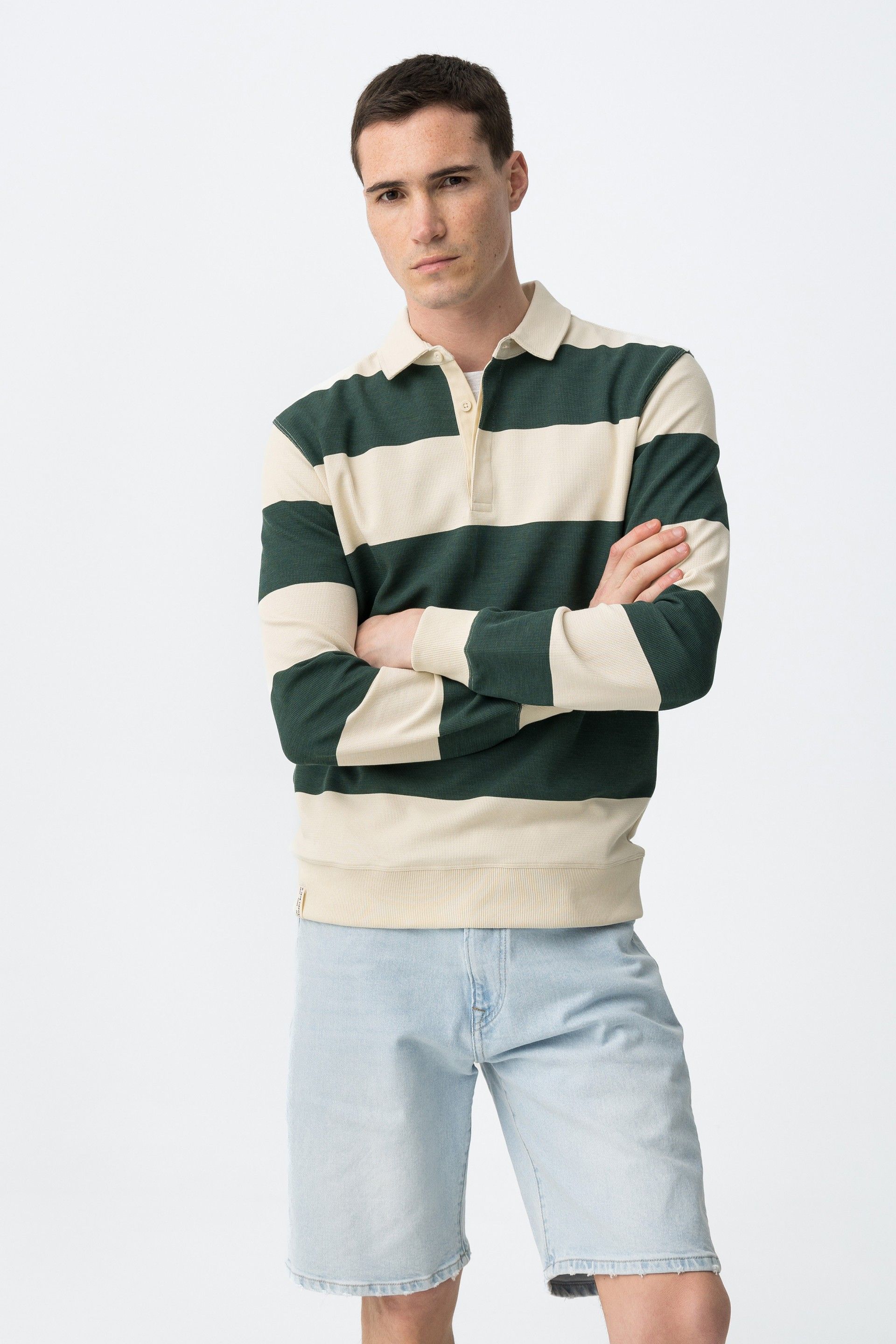 POLO GRAYSEN MANICA LUNGA A RIGHE LARGHE ORIZZONTALI - RELAXED FIT 10064344