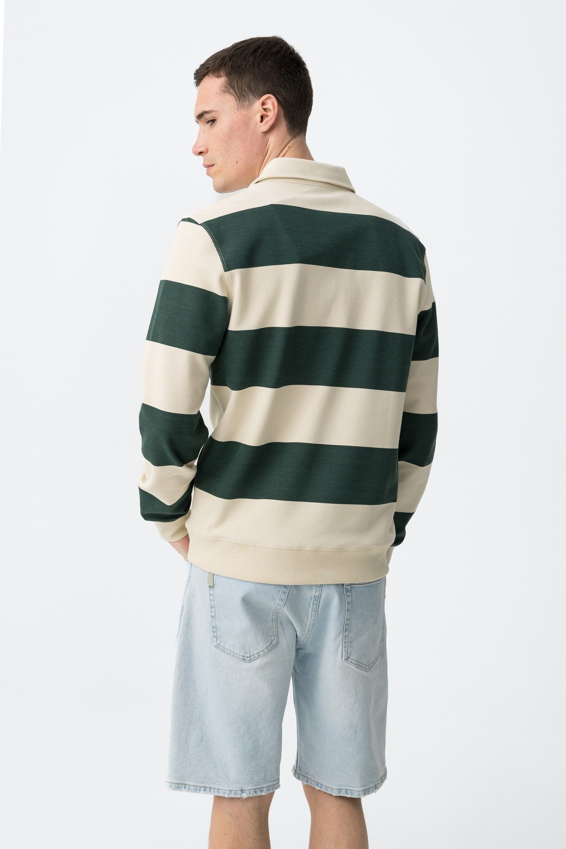 POLO GRAYSEN MANICA LUNGA A RIGHE LARGHE ORIZZONTALI - RELAXED FIT 10064344