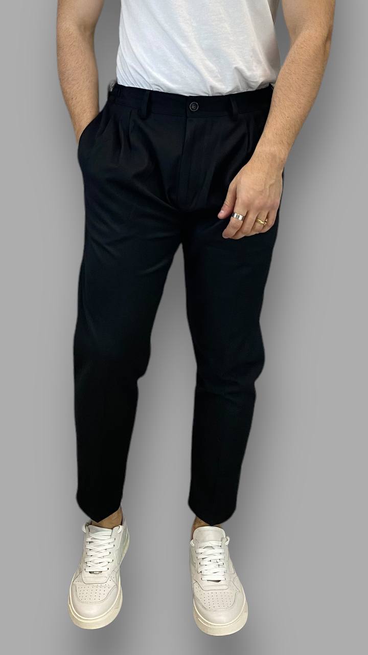 PANTALONE IN VISCOSA CON DOPPIA PINCE E COULISSE SUI FIANCHI - SLIM FIT