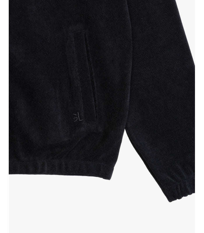 FELPA ZIP DA COMPLETO IN CINIGLIA CON COLLO AD IMBUTO, TASCHE LATERALI A FILO, POLSINI E FONDO ELASTICIZZATI - REGULAR FIT GL2295F.NER