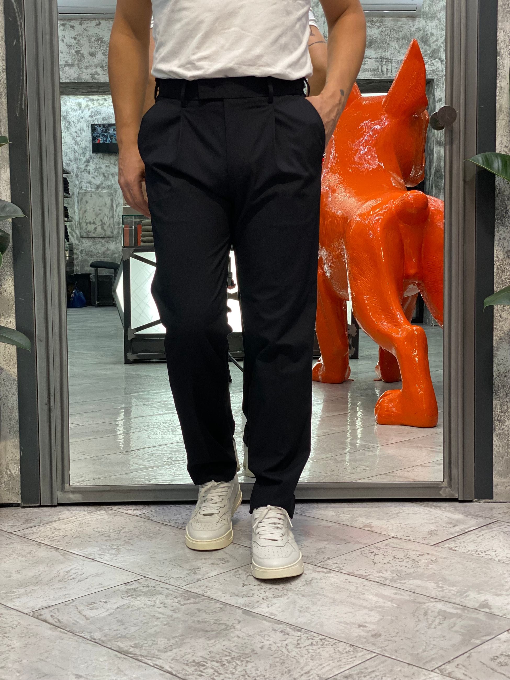 PANTALONE SARTORIALE DA COMPLETO IN COMODO TESSUTO ELASTICIZZATO - REGULAR FIT PSI1452SS.BLU