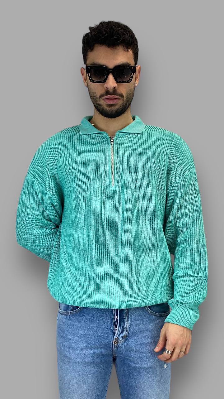 POLO MANICA LUNGA CON COLLO 1/2 ZIP - OVERSIZE FIT