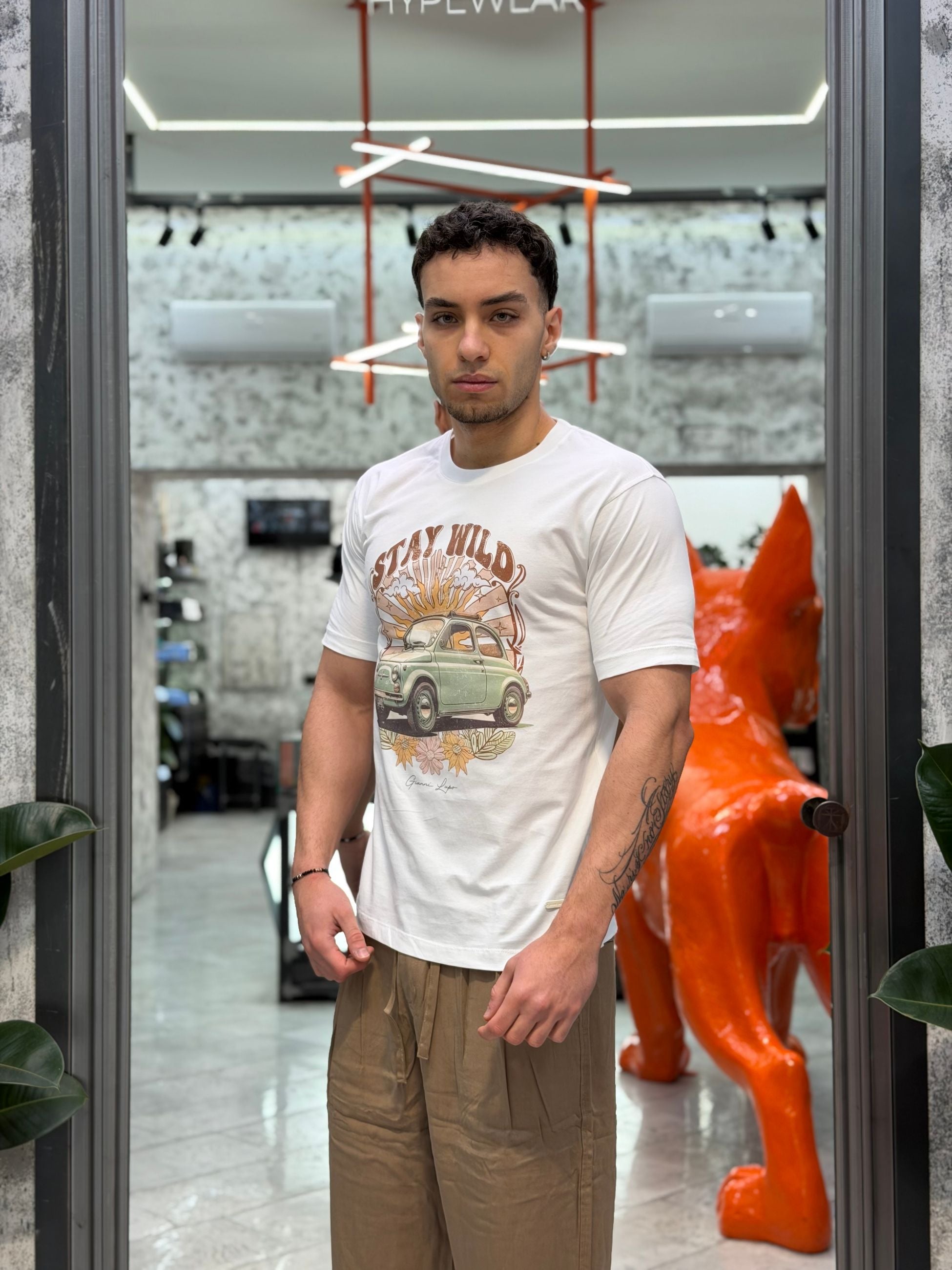 T-SHIRT IN 100% COTONE CON STAMPA 500 - REGULAR FIT GL660W