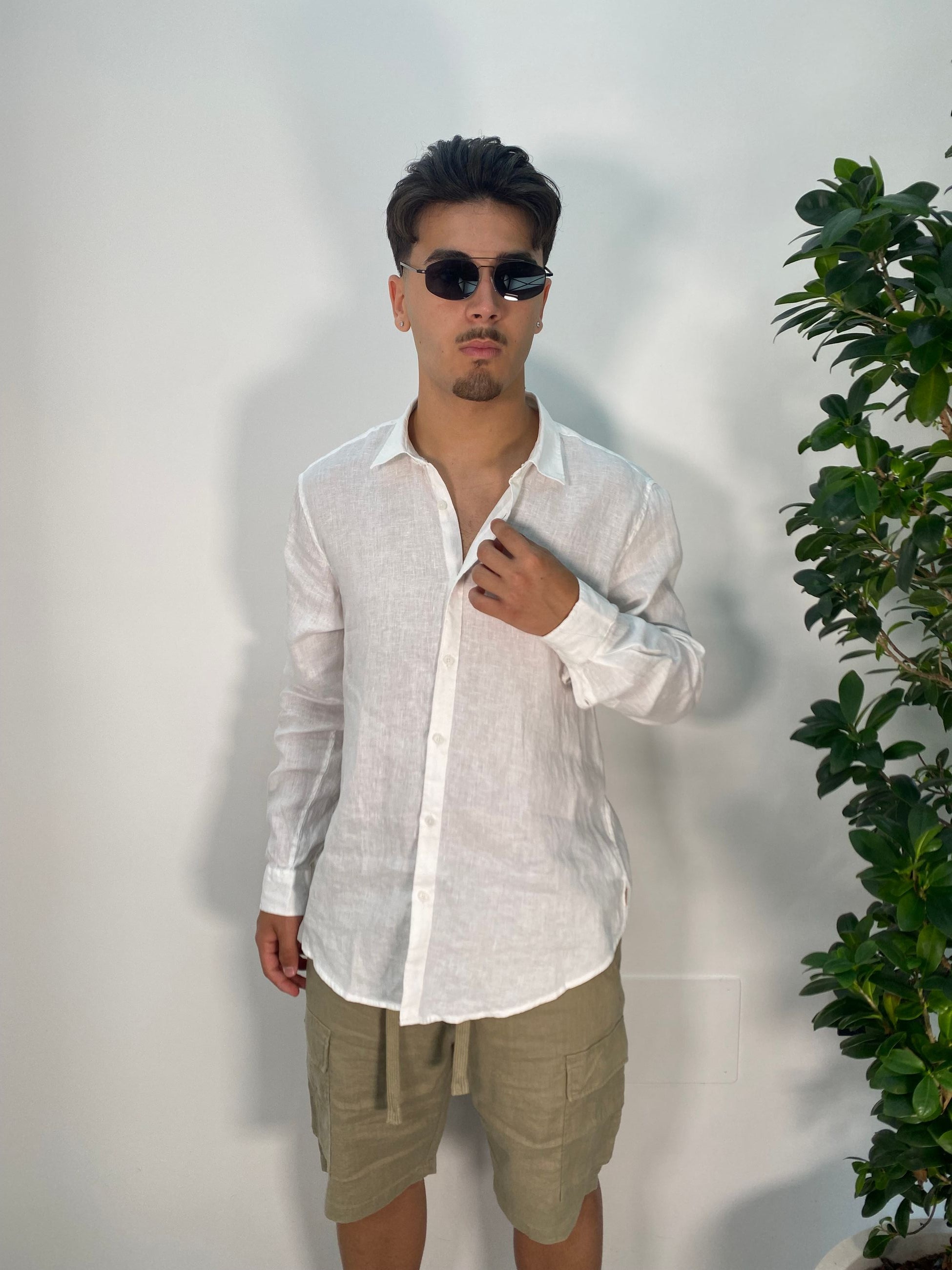 CAMICIA IN 100% PURO LINO COLLO ALL'ITALIANA - REGULAR FIT GL7619S-S25.BIA