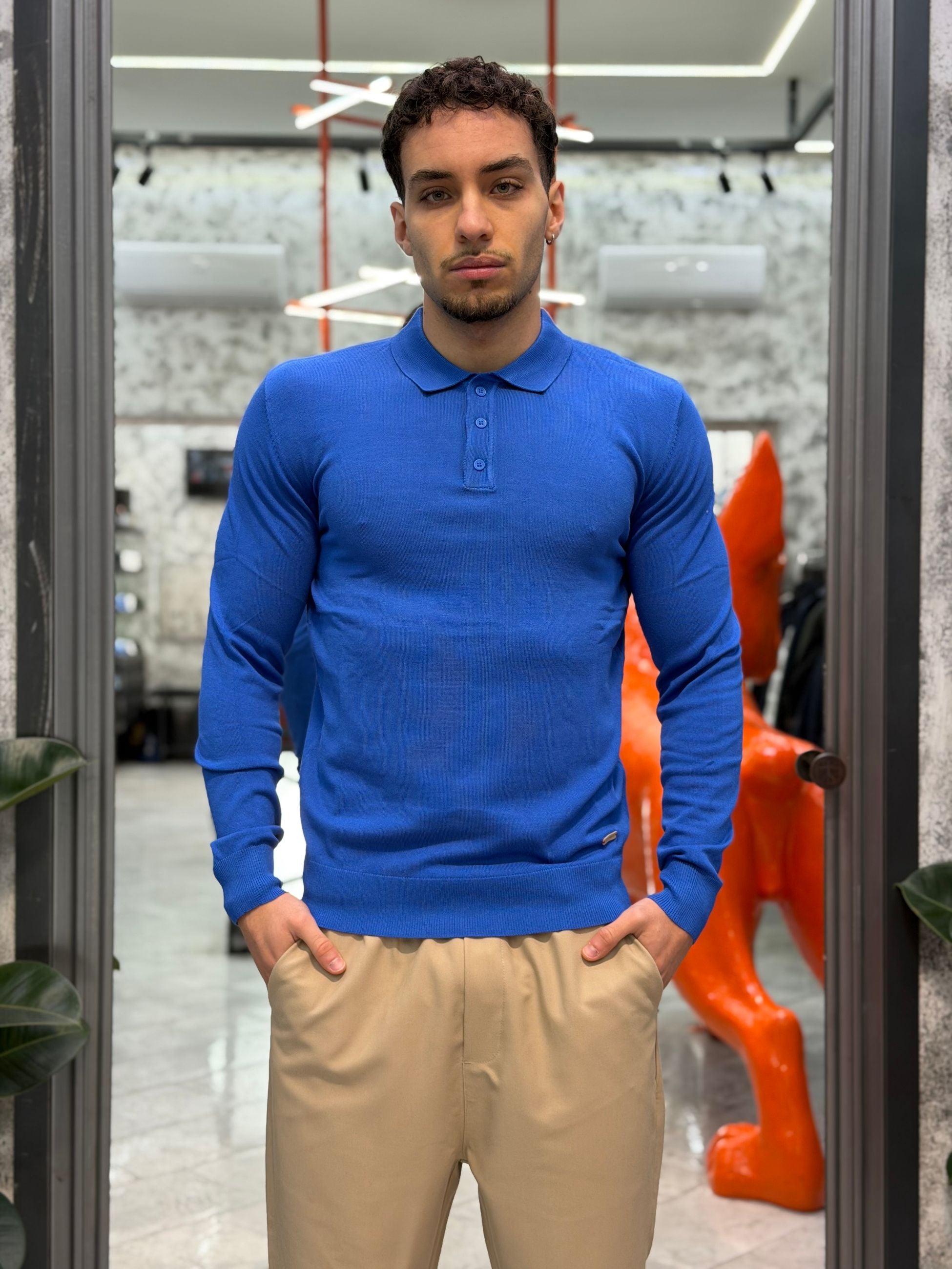 POLO IN FILO MANICA LUNGA 3 BOTTONI - REGULAR FIT GL33762-S26.OCE