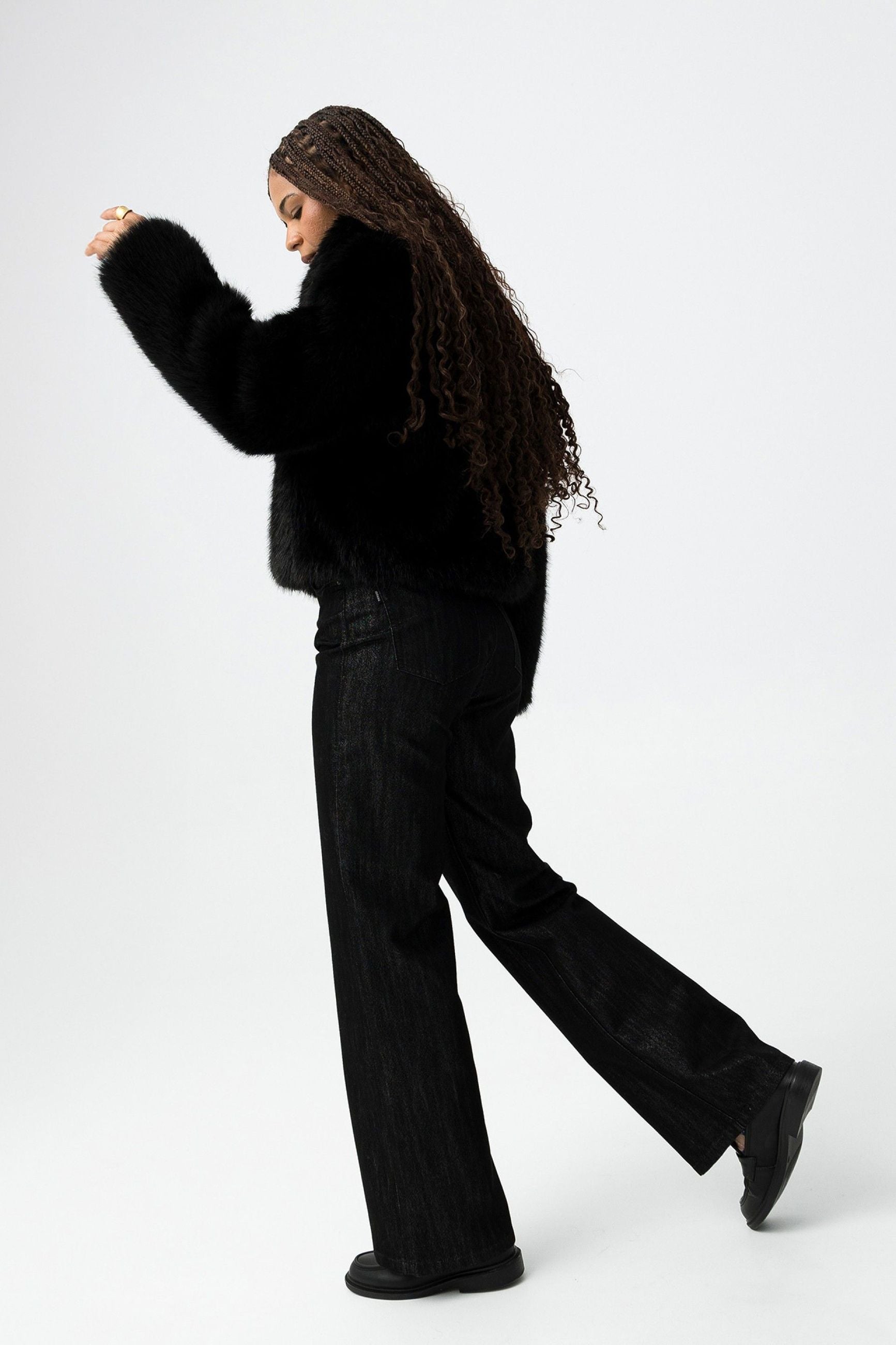 JEANS LUCIDI BONNYE_57 A GAMBA LARGA E VITA ALTA - WIDE LEG 10062763