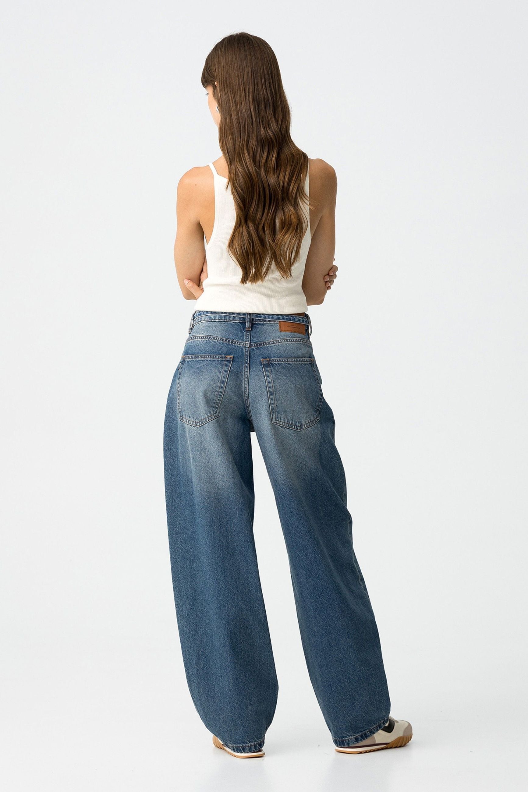 JEANS AVA_2 A VITA ALTA CON GAMBA A PALLONCINO E CINTURA RIMOVIBILE - BALLOON FIT 10062766