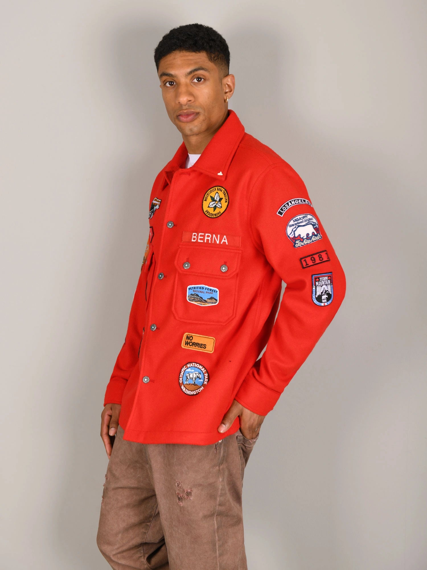 OVERSHIRT BOY SCOUT IN FIBRE RIGENERATE CON COLLETTO CLASSICO E PATCH APPLICATE - RELAXED FIT M252306-126