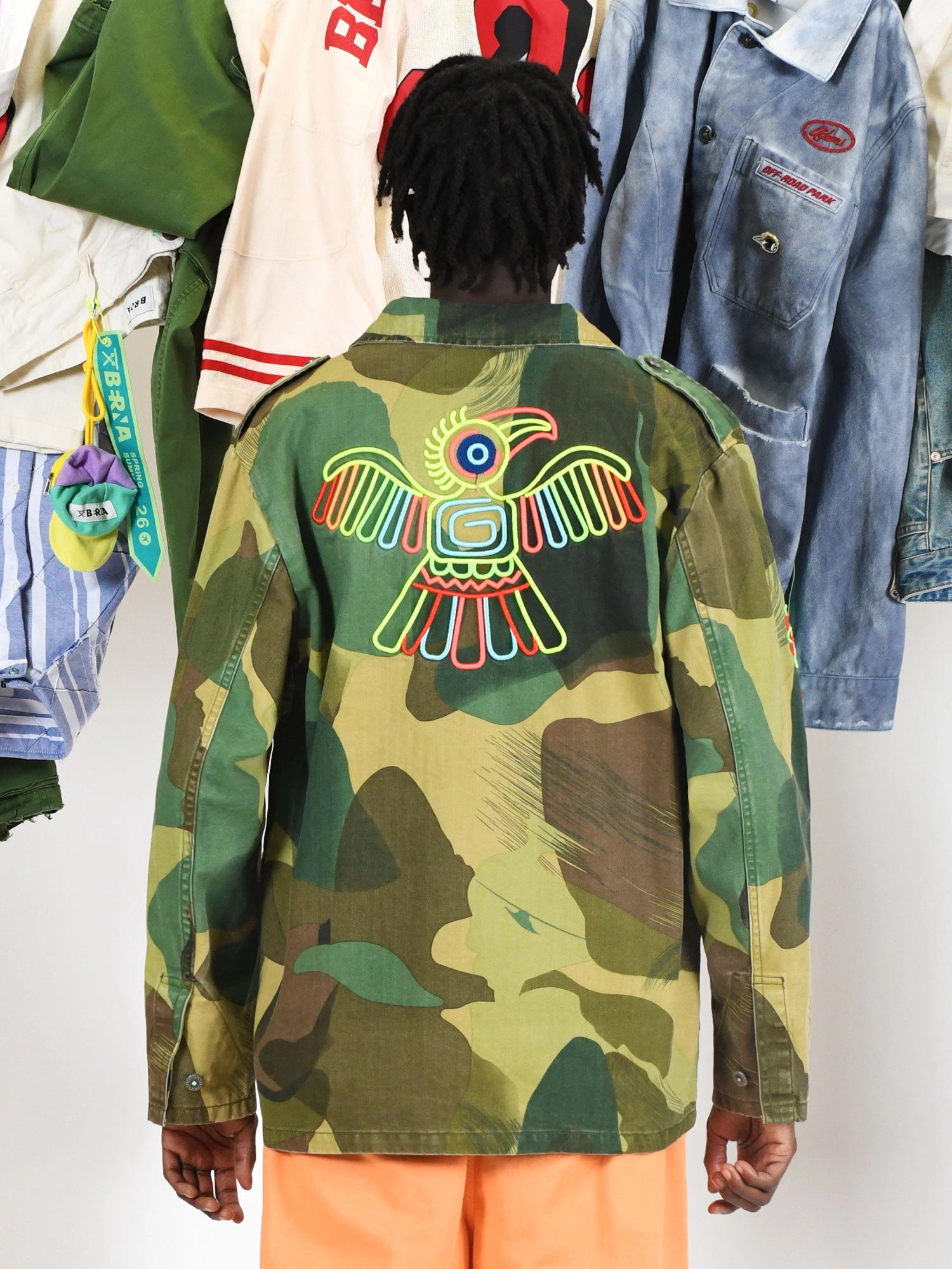 OVERSHIRT CAMOUFLAGE MANICA LUNGA CON RICAMI AZTECHI COLORATI - RELAXED FIT M-261284