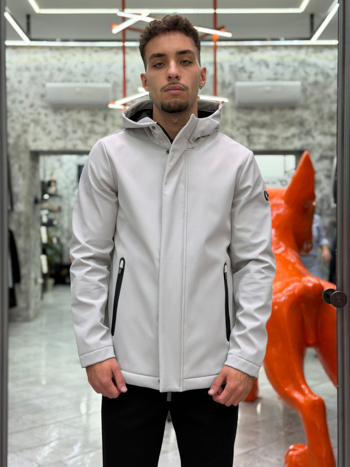 PARKA CORTO IN TESSUTO SOFTSHELL ANTIPIOGGIA E ANTIVENTO - REGULAR FIT MK9940016.PER