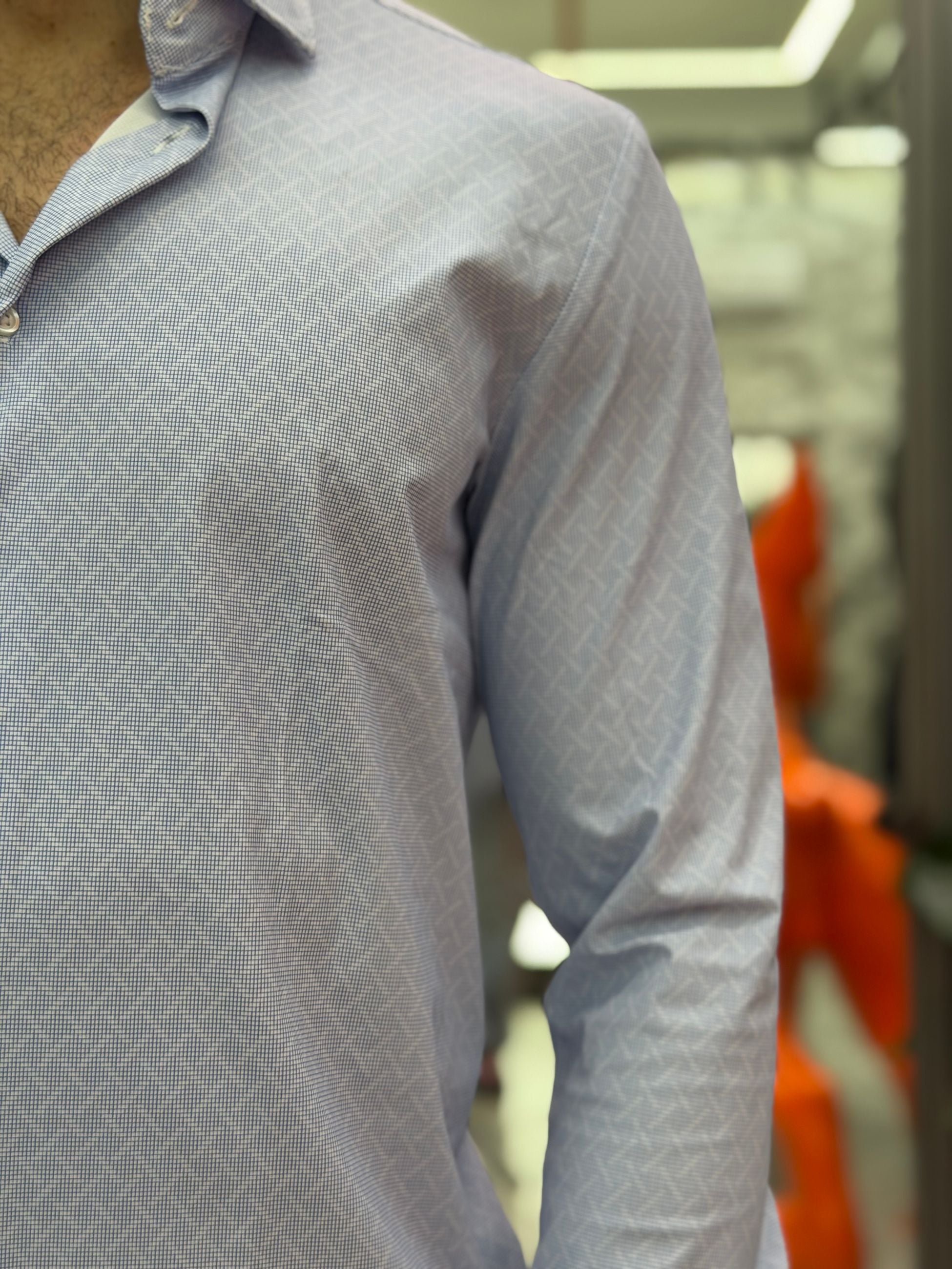 CAMICIA NO STIRO IN TESSUTO PREMIUM ELASTICIZZATO MICRO FANTASIA - REGULAR FIT FIO4150