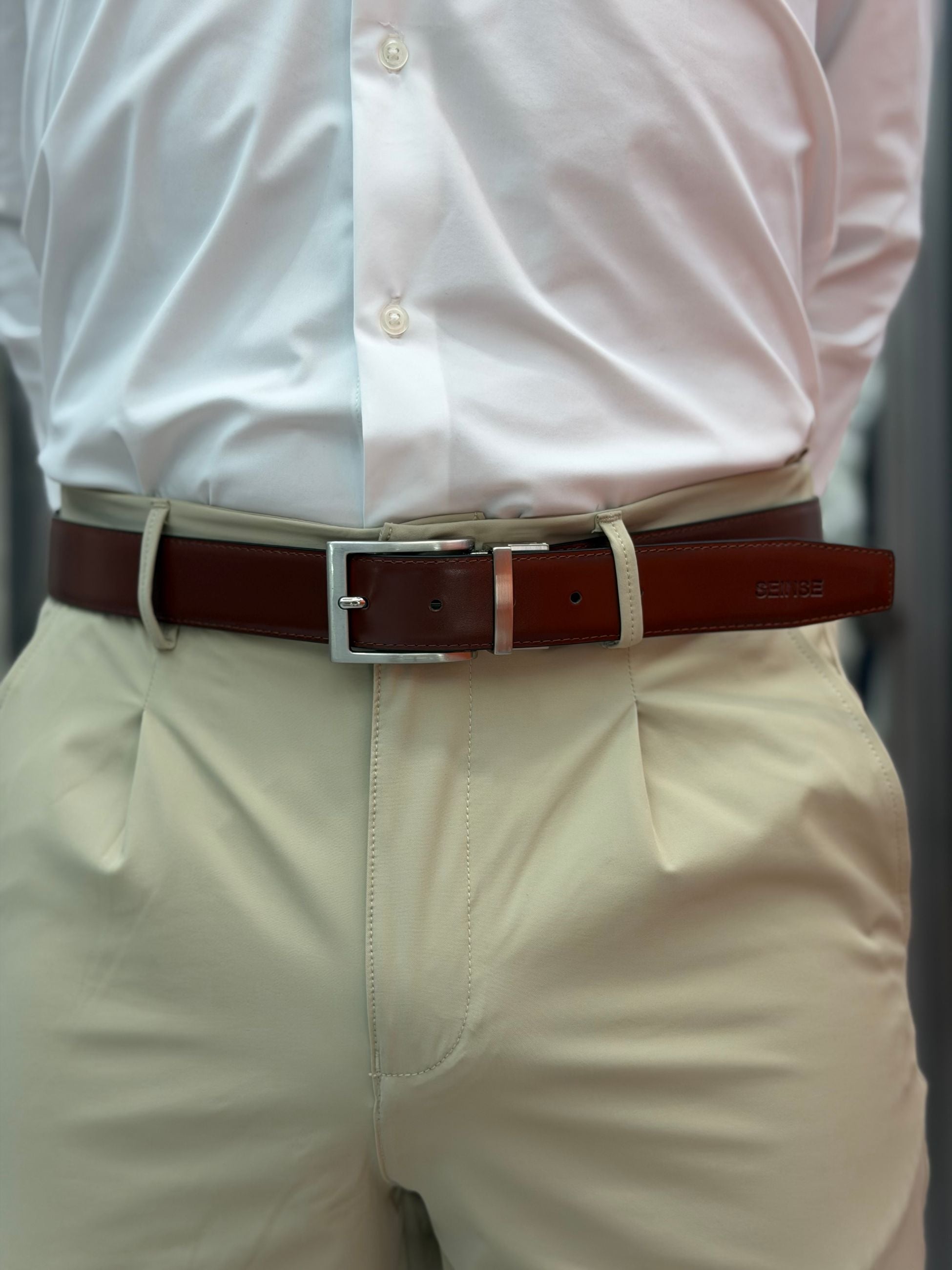 CINTURA DOUBLE IN PELLE LUCIDA CT283SS.NE/TE