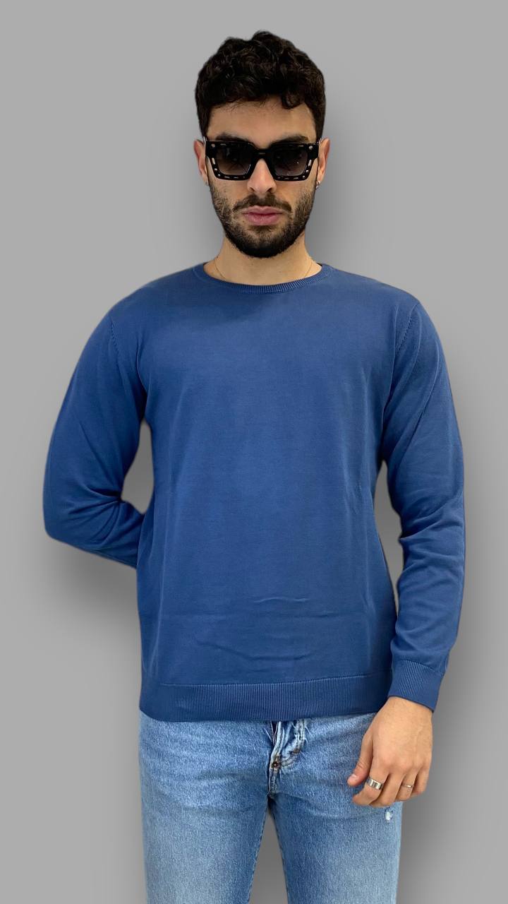 PULLOVER GIROCOLLO BASIC IN FILO