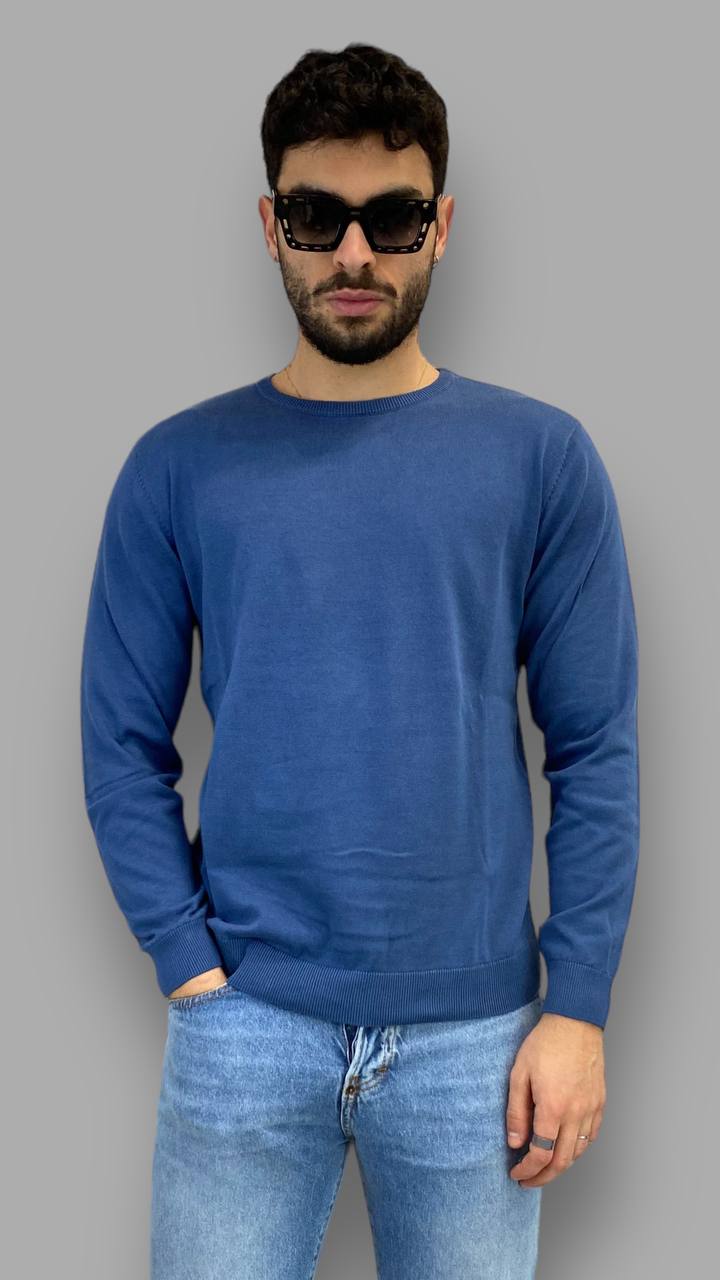 PULLOVER GIROCOLLO BASIC IN FILO