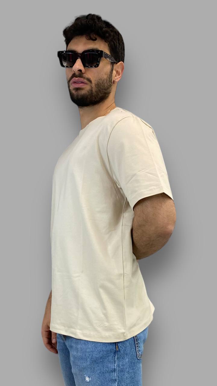 T-SHIRT BASIC IN COTONE ELASTICIZZATO