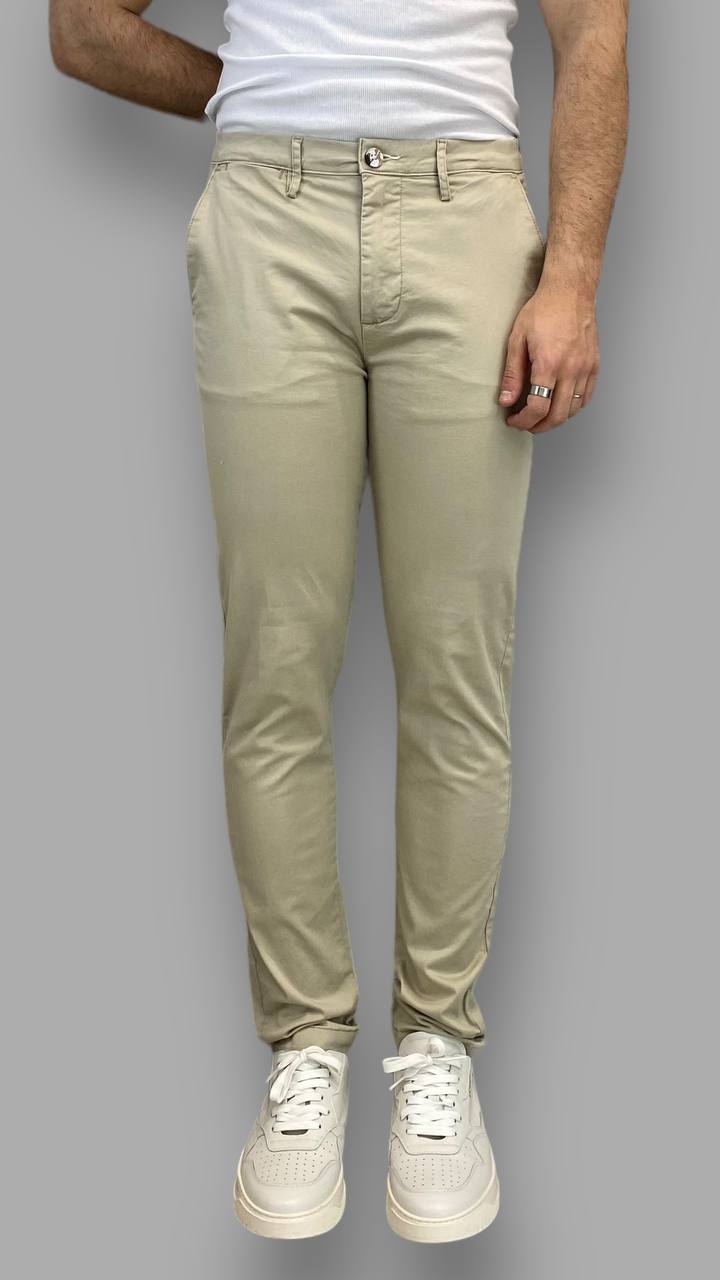 PANTALONE TASCA AMERICA BASIC IN COTONE ELASTICIZZATO - SLIM FIT