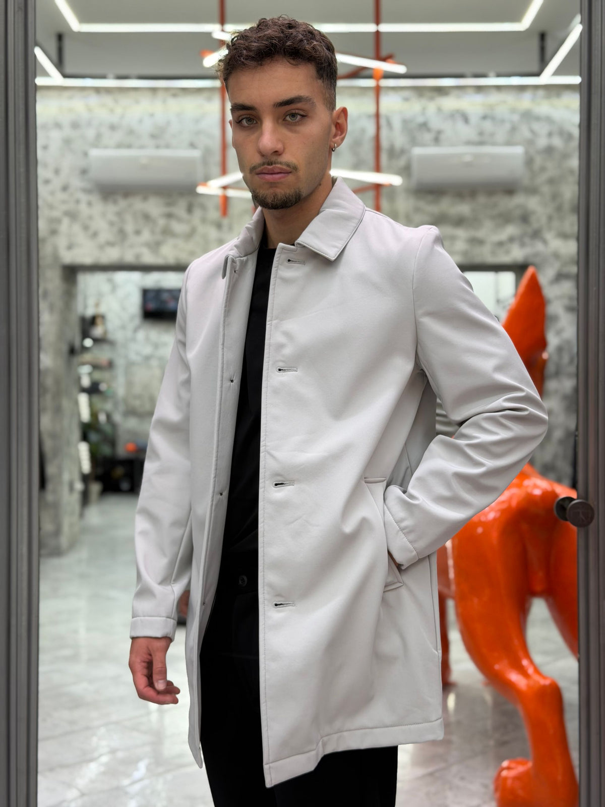 TRENCH IN TESSUTO SOFTSHELL ED INTERNO IN PILE - REGULAR FIT MK9940063-26.PER