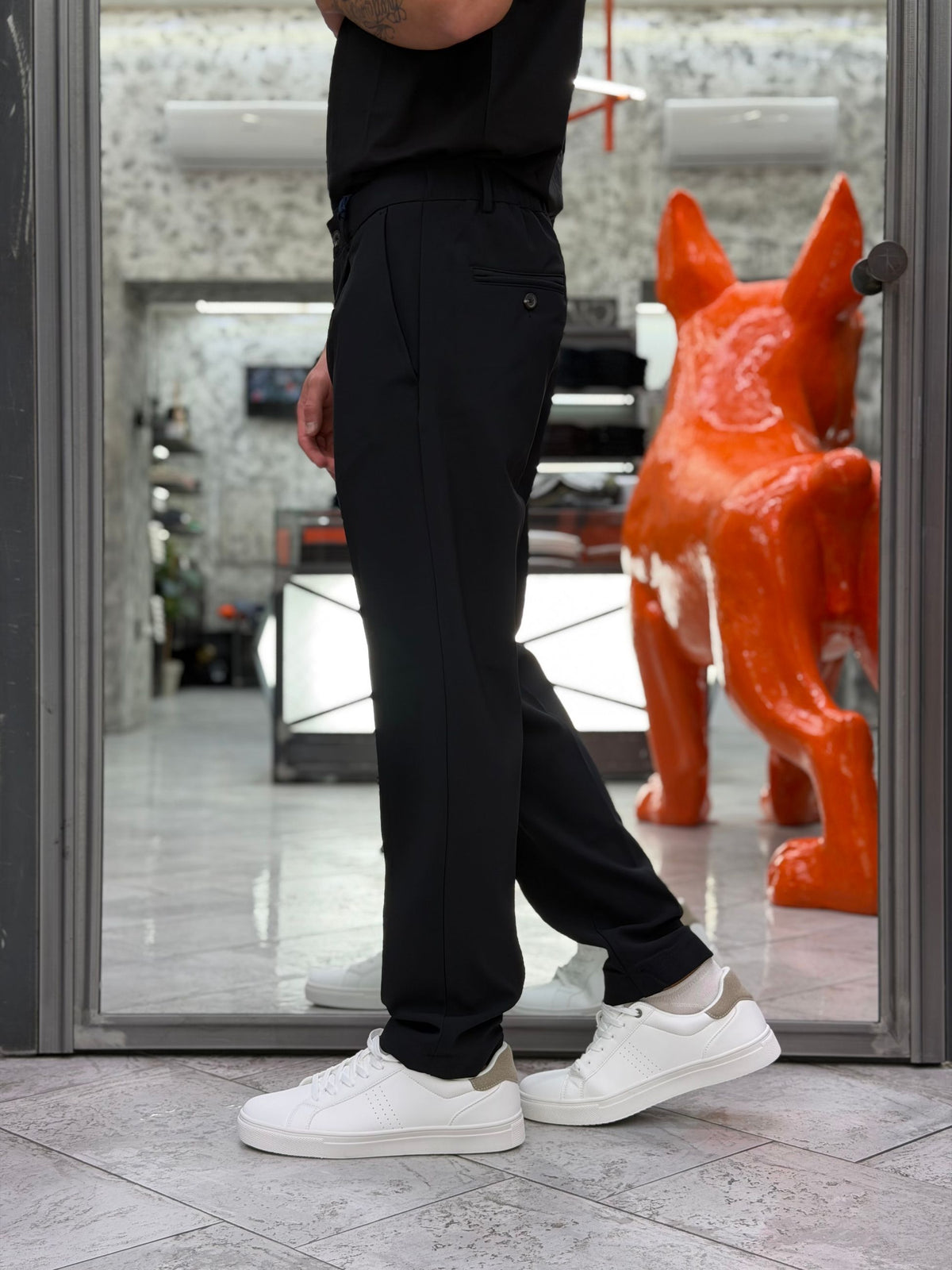 PANTALONE TECNICO CON LACCIO NO STIRO IN TESSUTO PREMIUM ELASTICIZZATO - REGULAR FIT 27W38PA PA1533.NER